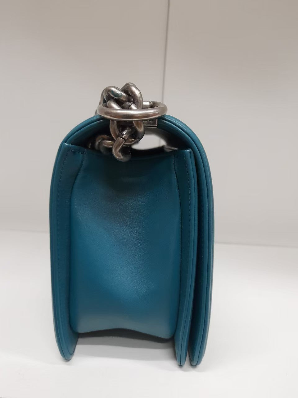 Chanel Boy 25 Lamb Blue RHW #19 Size 25x15x9cm