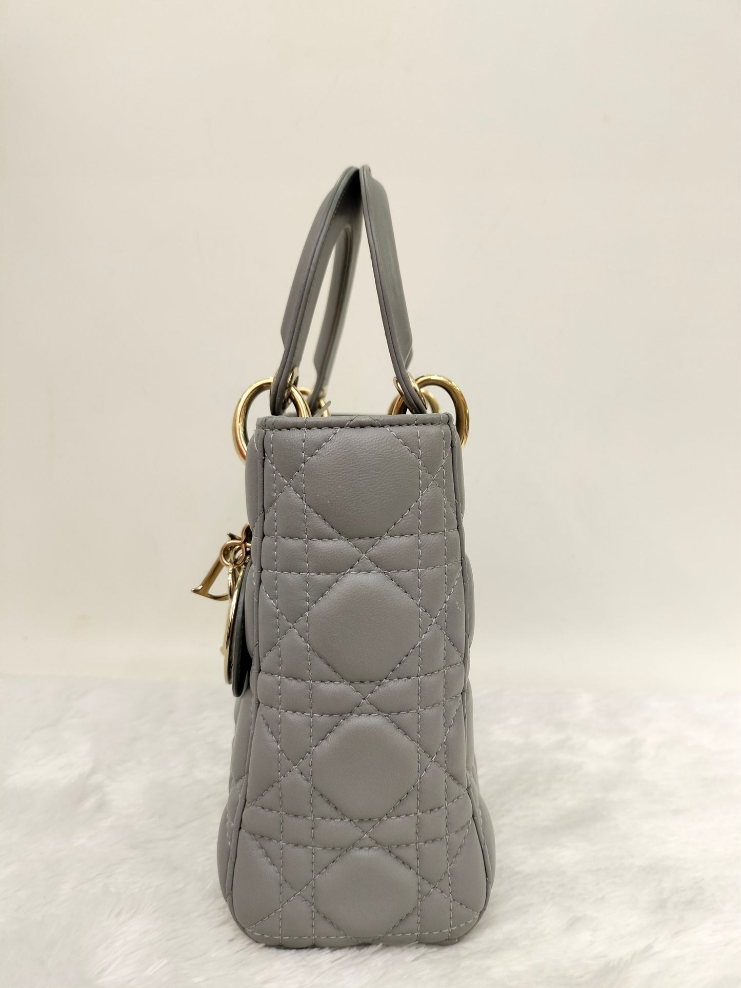 Lady Dior Small Lamb Grey GHW 2016