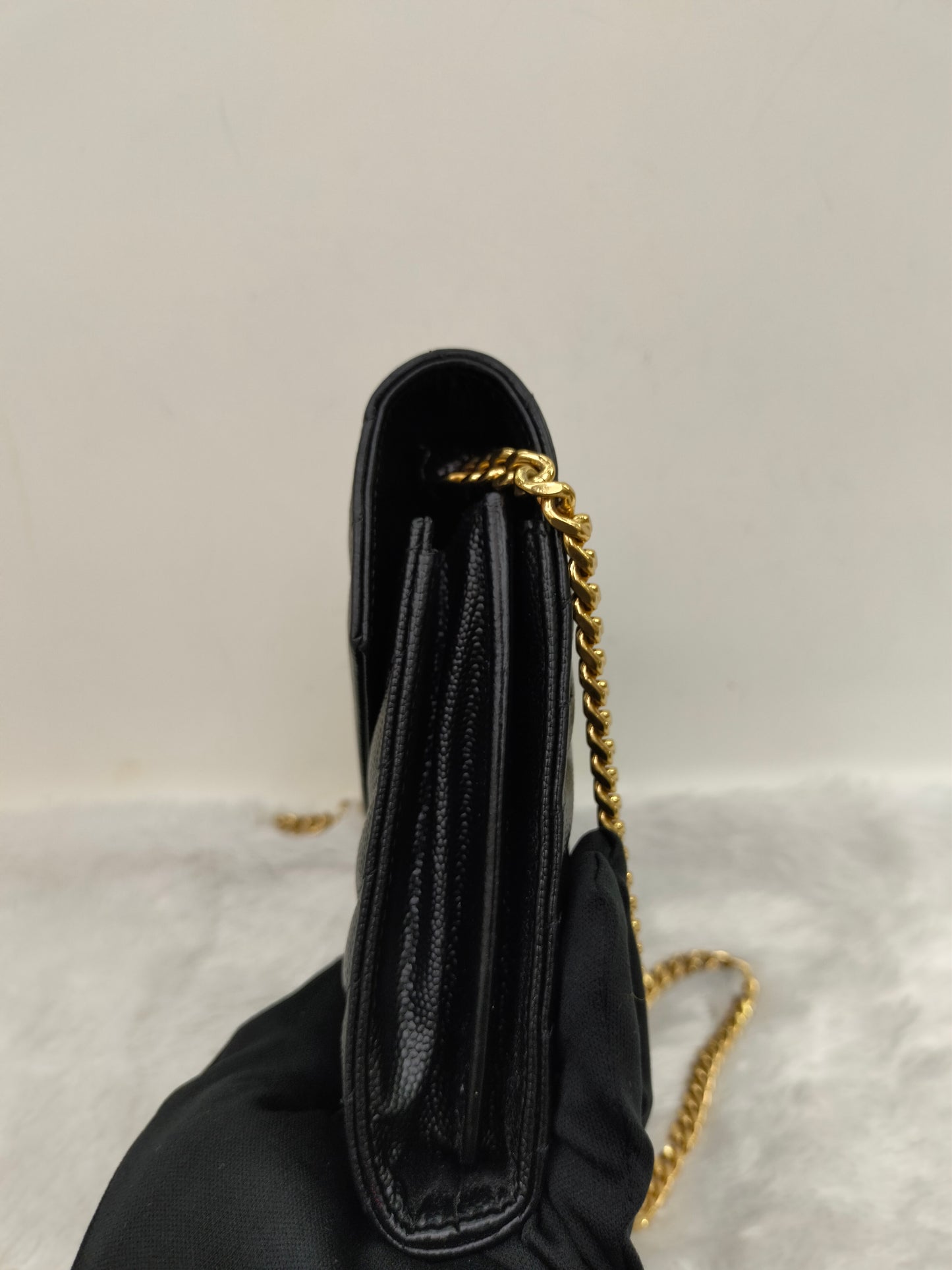 YsL WOC Chevron Grained Black GHW