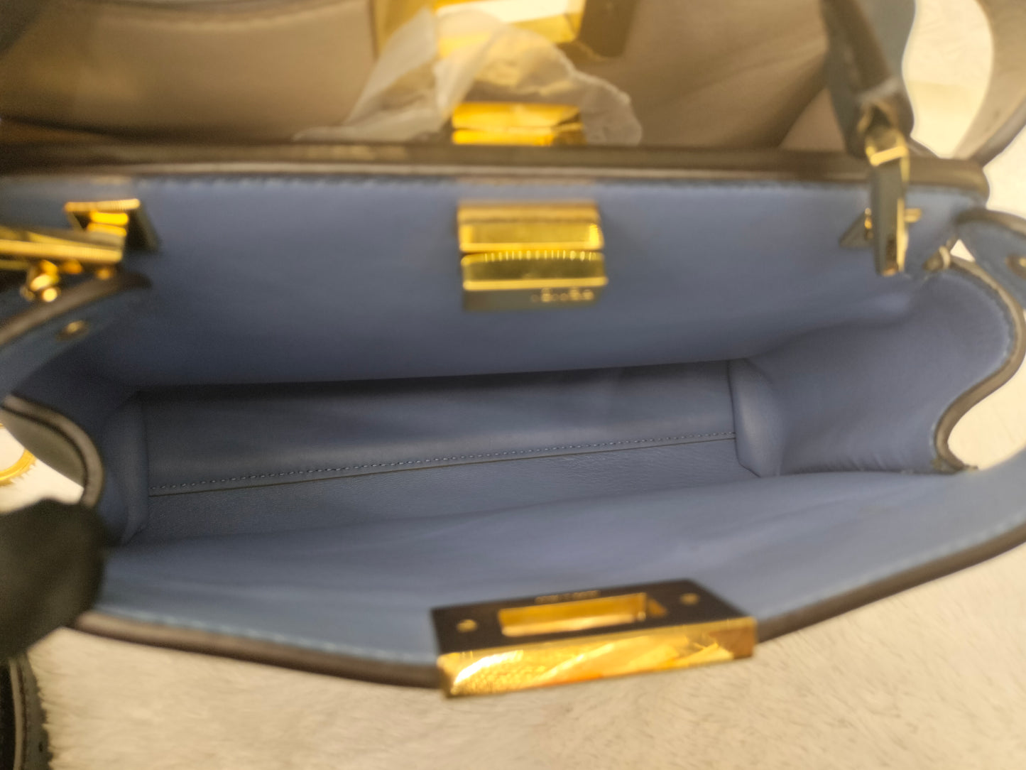 Fendi Peekaboo Essential Navy GHW