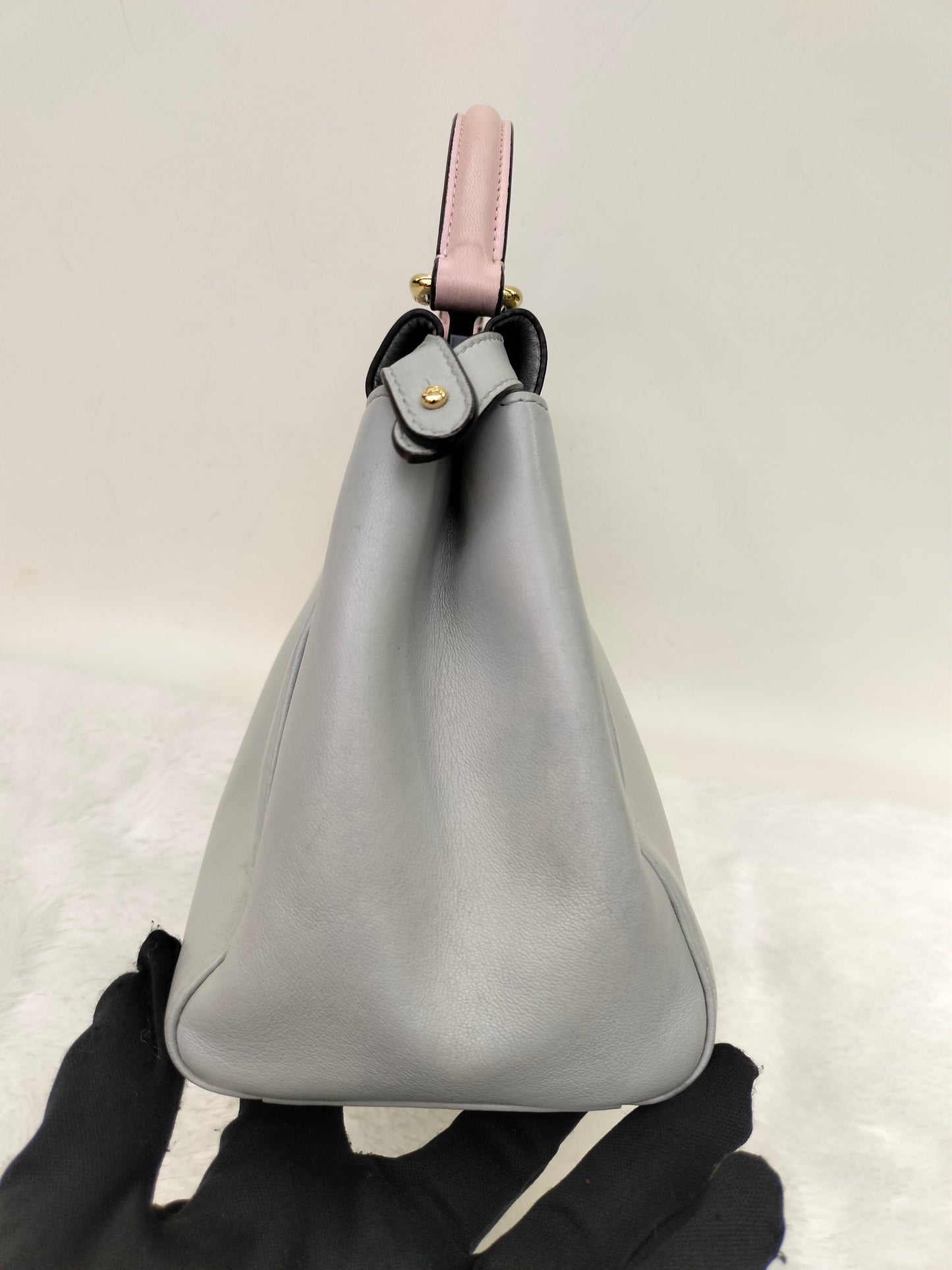 Fendi Peekaboo Mini Griss Pink Peony GHW