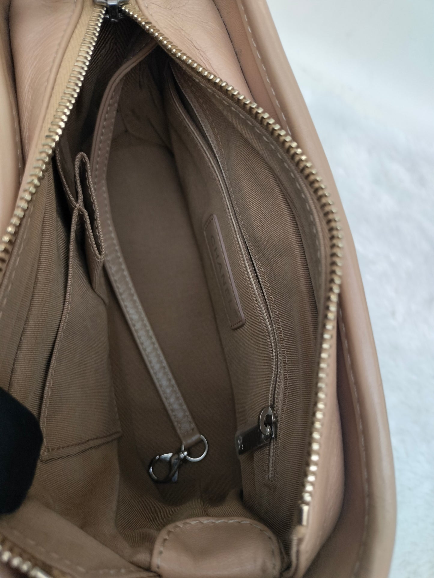 Chanel Gabrielle Small Chevron Beige GHW #29