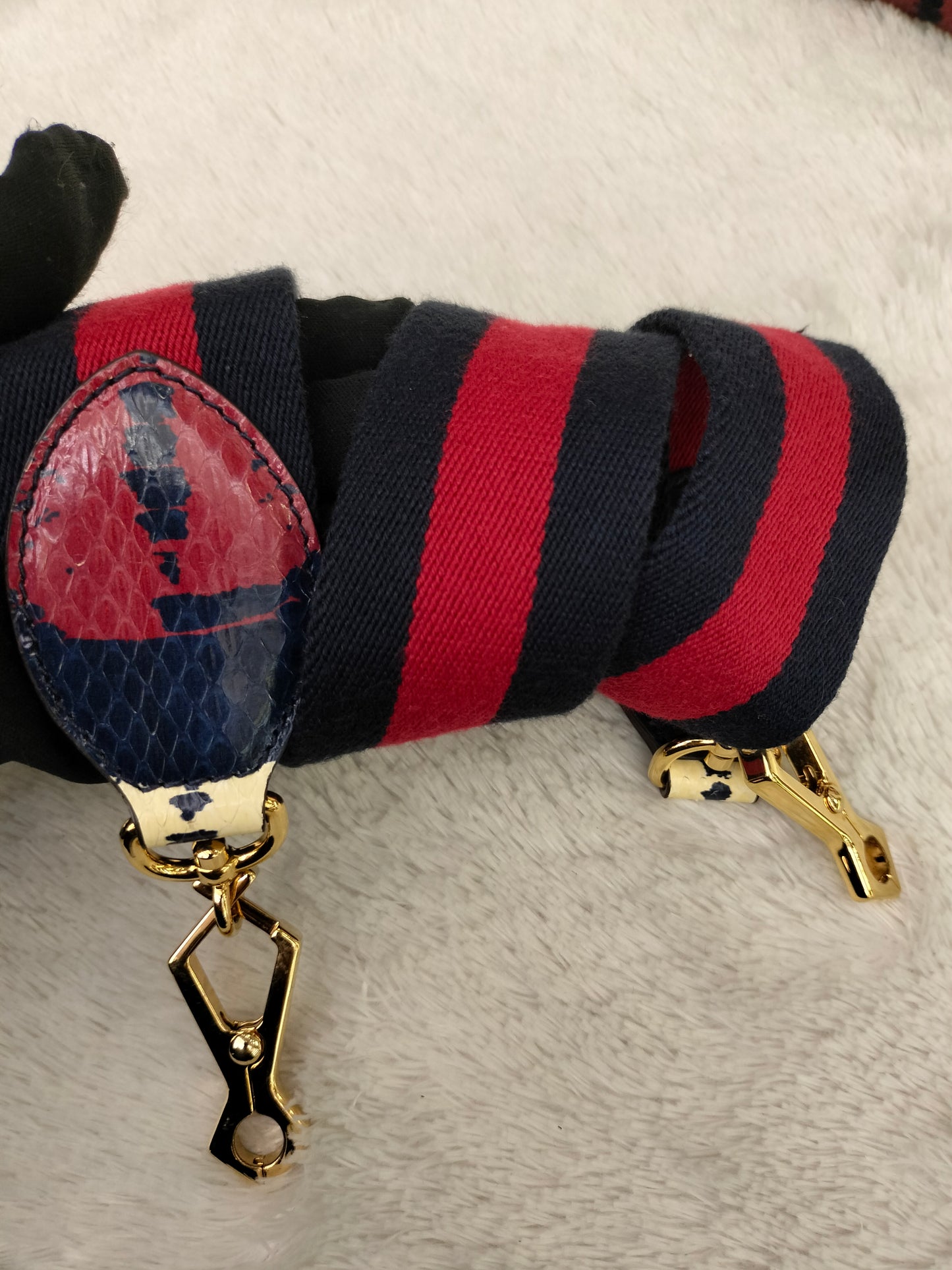 Gucci Nymphaea Top Handle Multicolour Snake Skin Handle Bamboo GHW