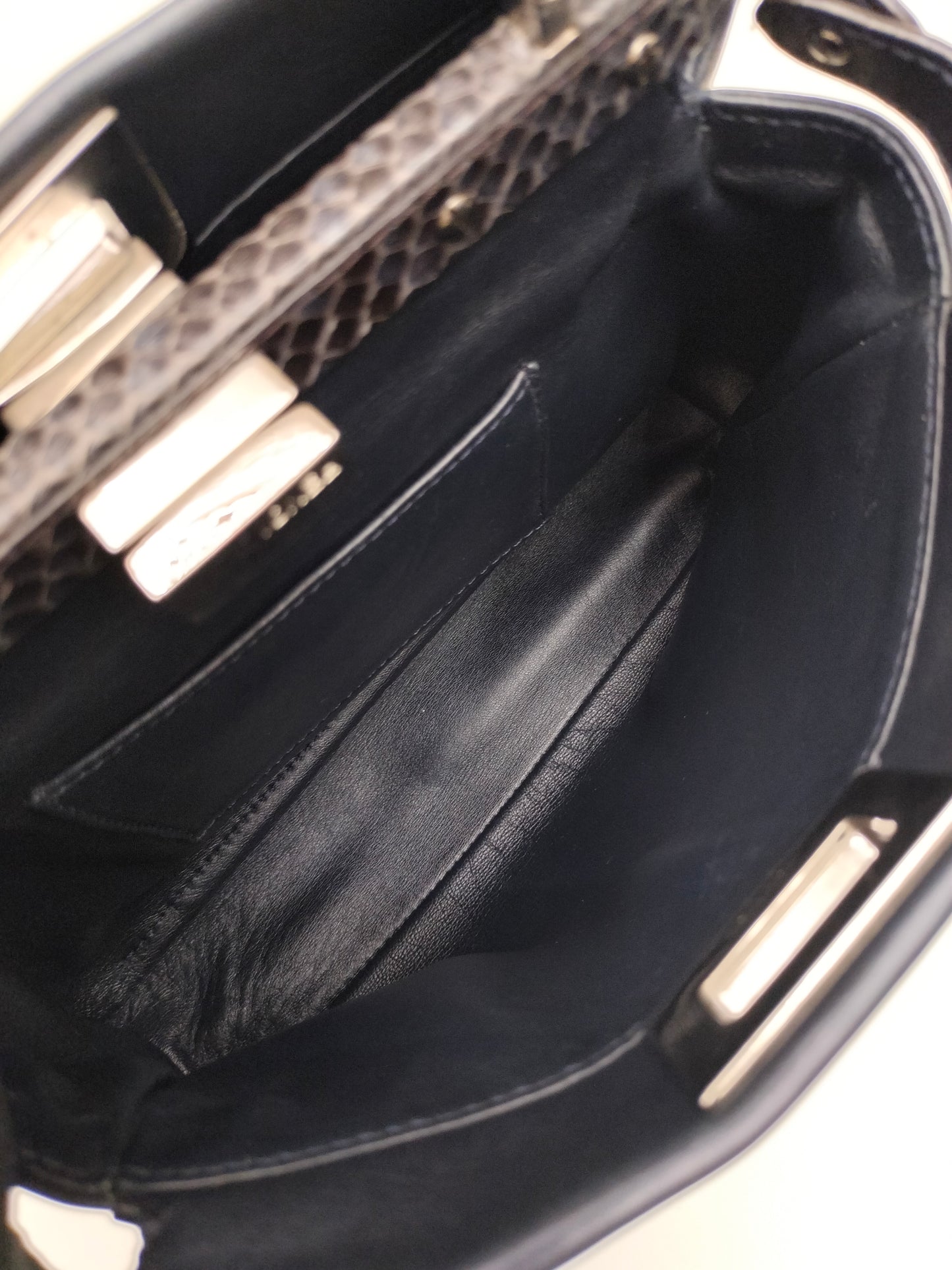 Fendi Peekaboo Mini Monster Black Handle Python SHW