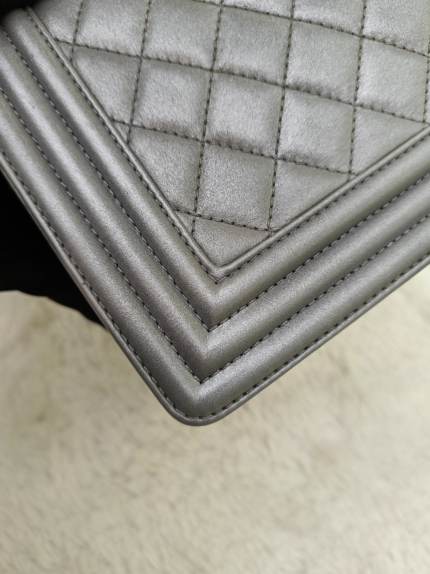 Chanel Boy 25 Calfskin Silver RGHW #19