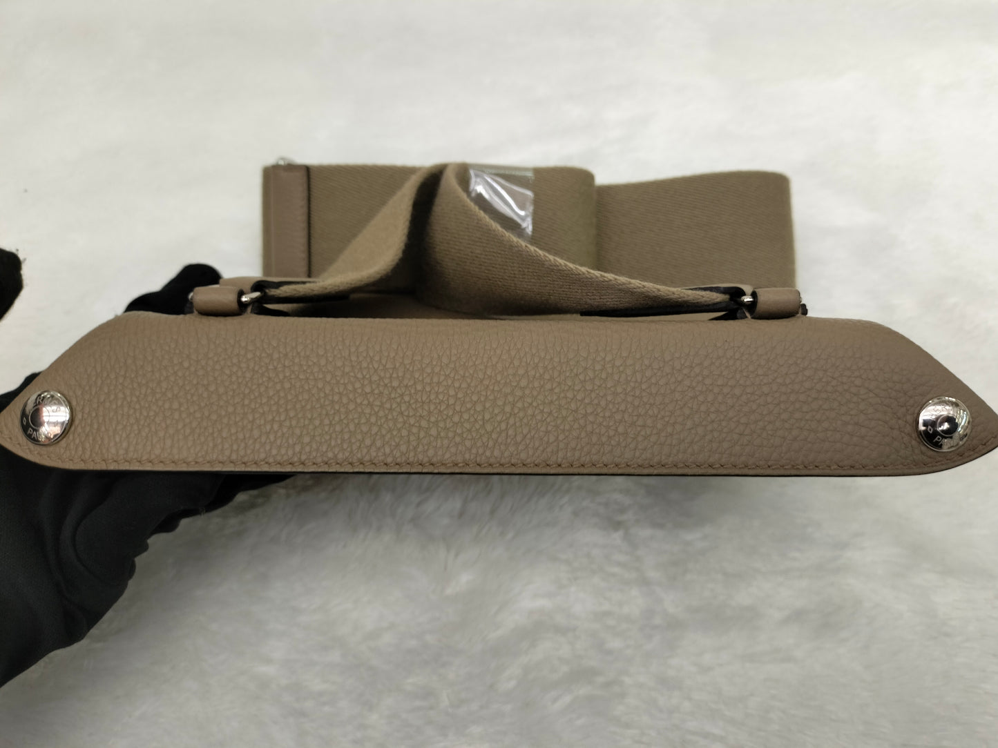 Hermes Videpoches Togo Sangle Wool Beige Marfa PHW #B