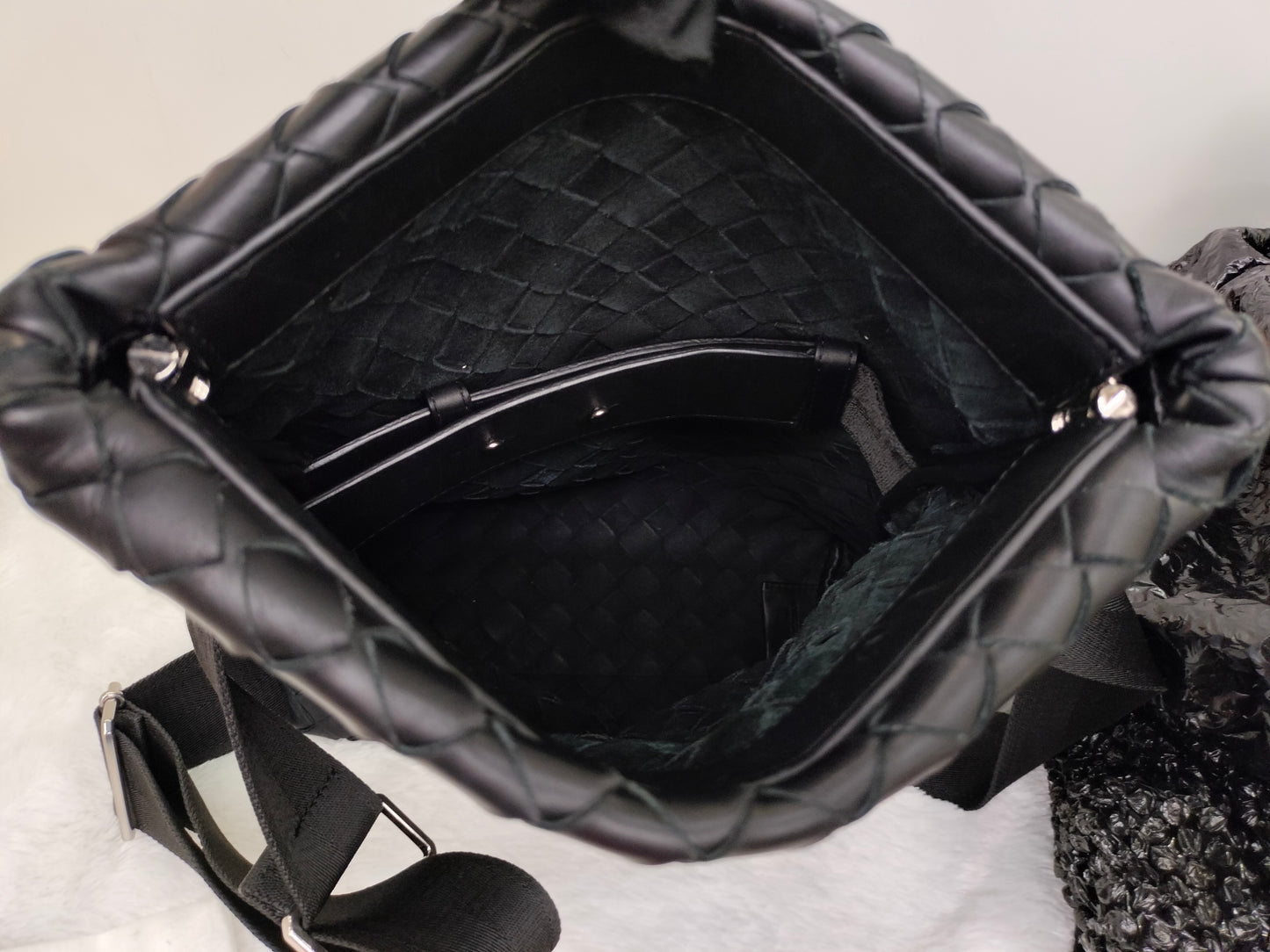 Bottega Veneta Fold Over Flap Black SHW