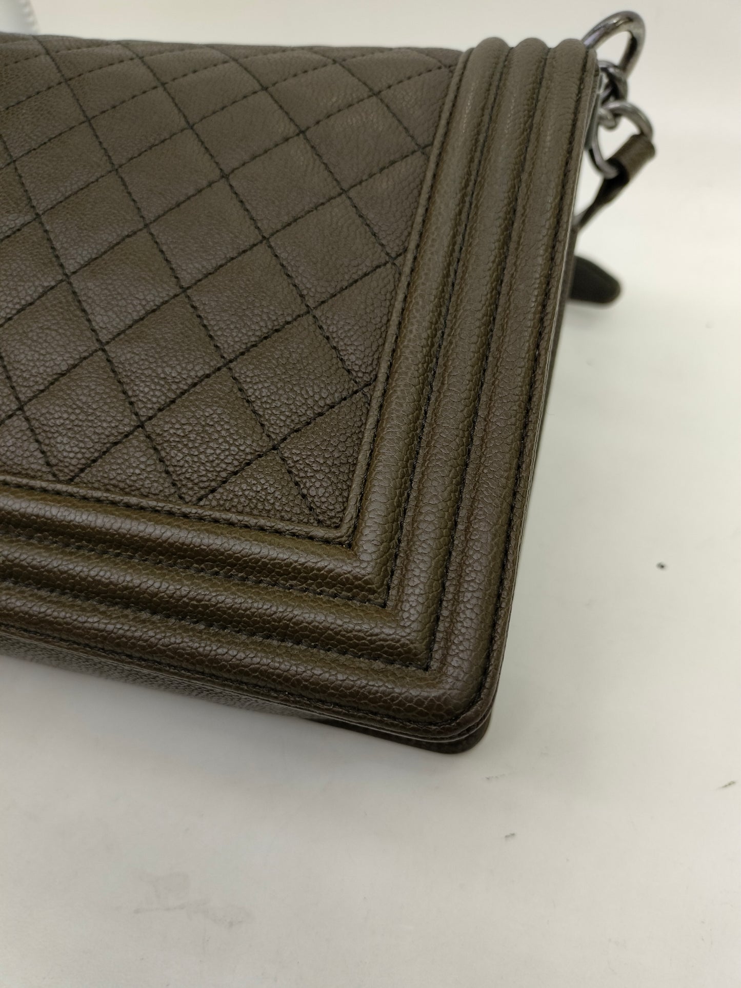 Chanel Boy 28 Caviar Khaki RHW #23