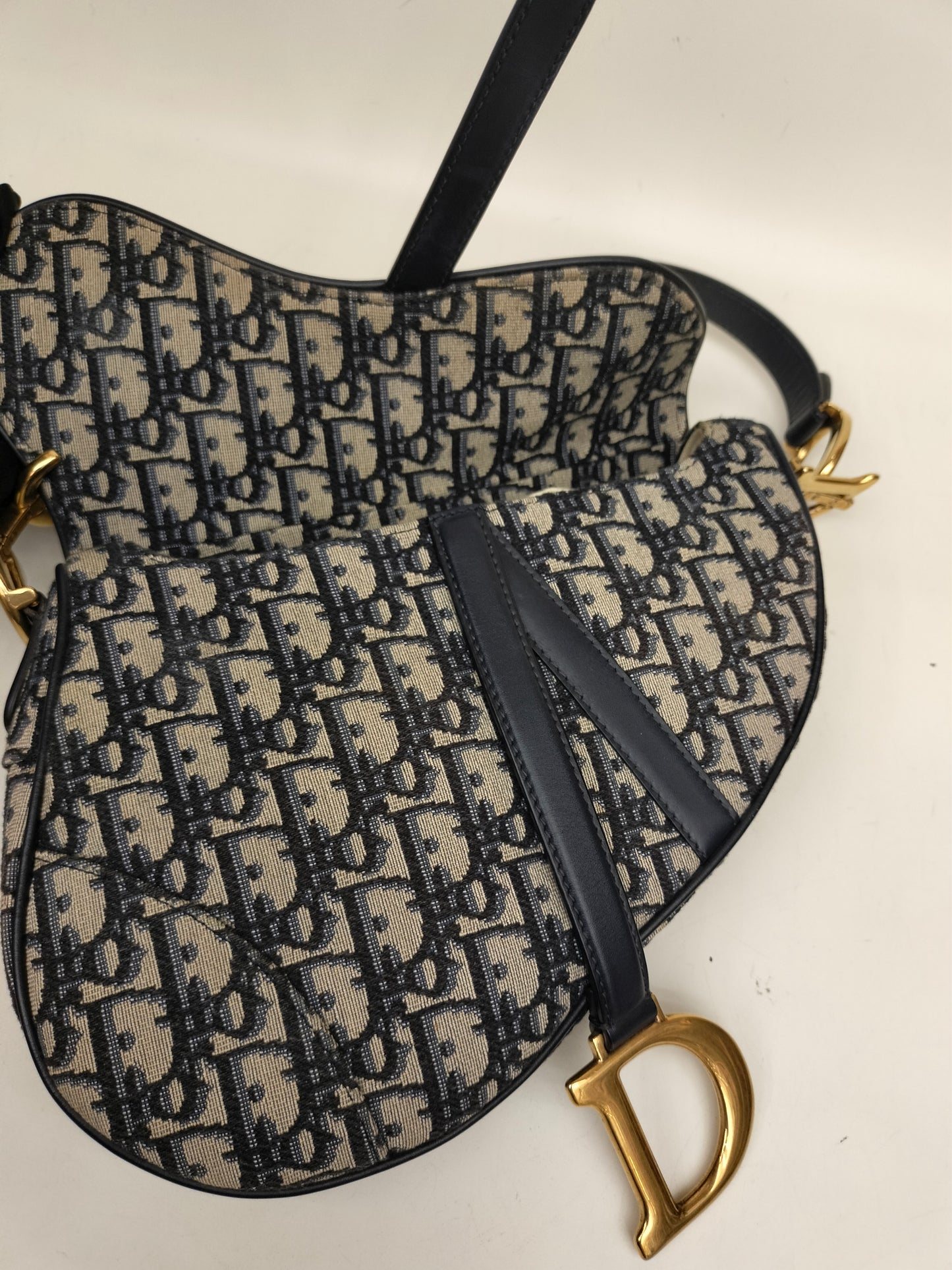 Dior Saddle Medium Oblique Navy GHW 2018