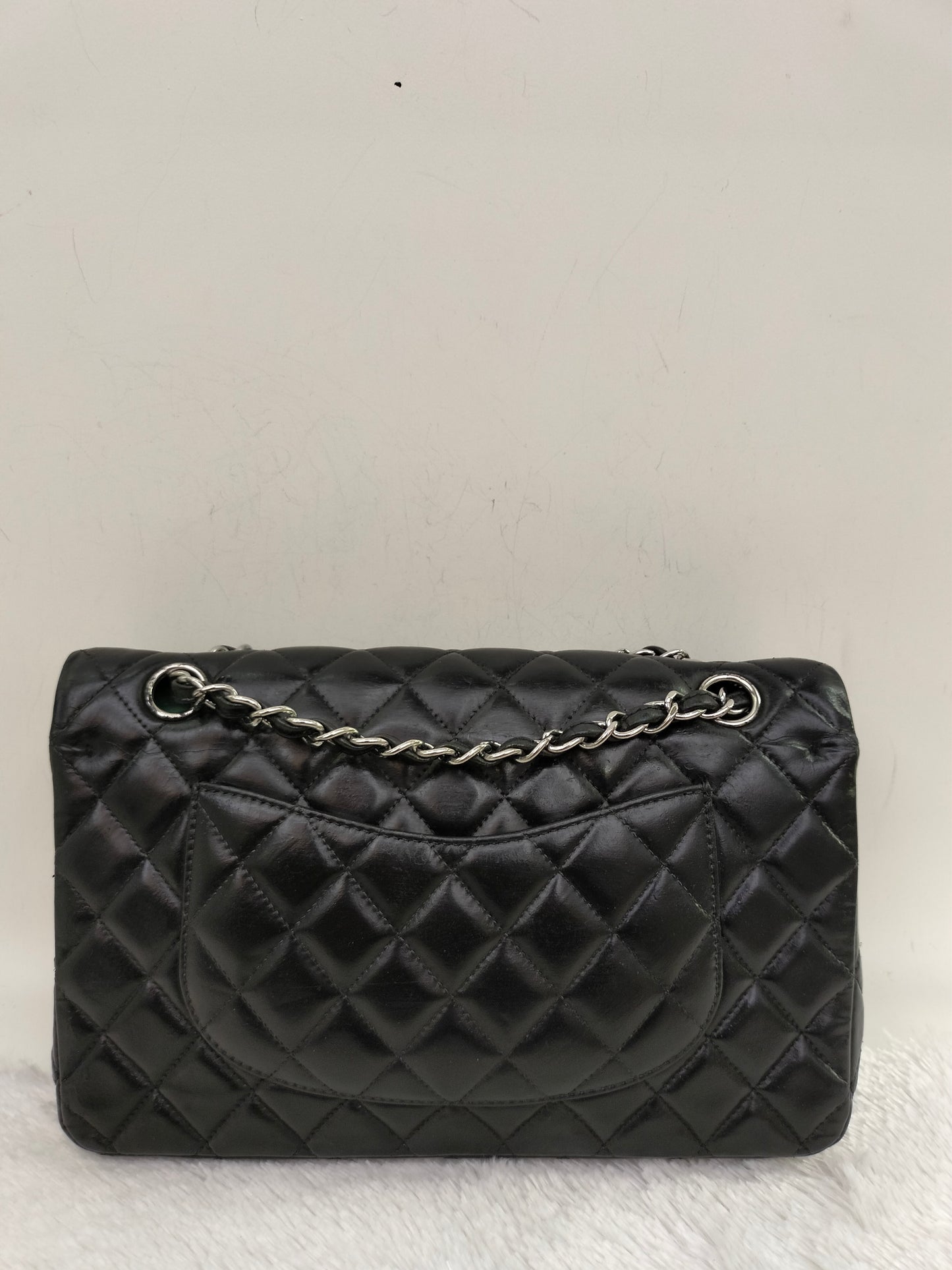 Chanel Medium Patent Black Green SHW DF #15