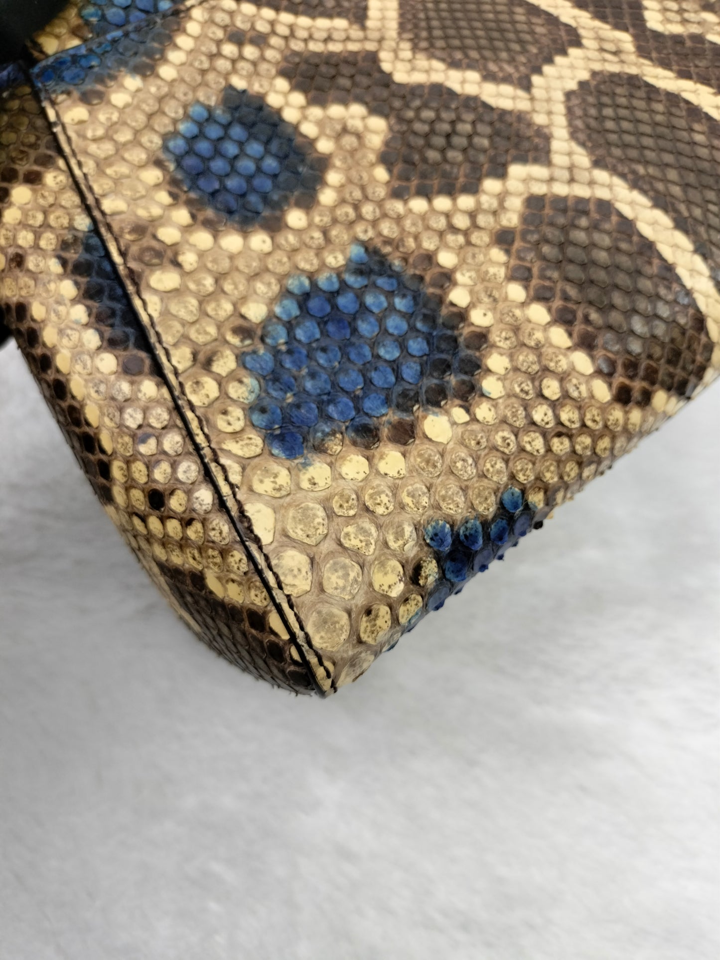 Fendi Peekaboo Mini Python Blue Beige SHW
