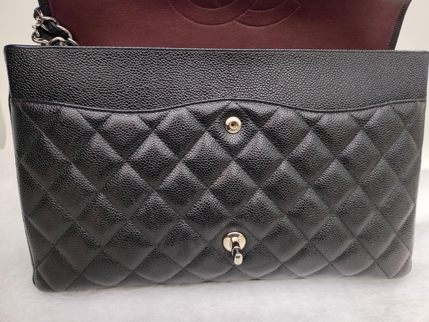 Chanel Maxi Caviar Black SHW DF #23