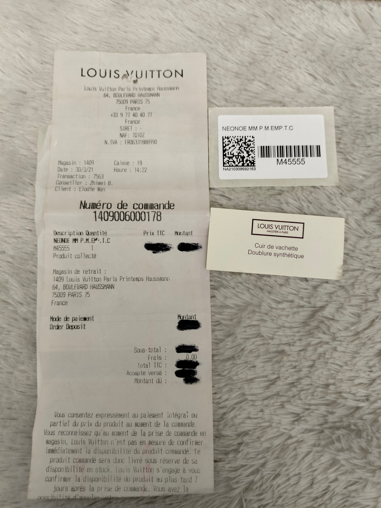 LV Neo Noe MM Monogram Tourterelle Creme 2021