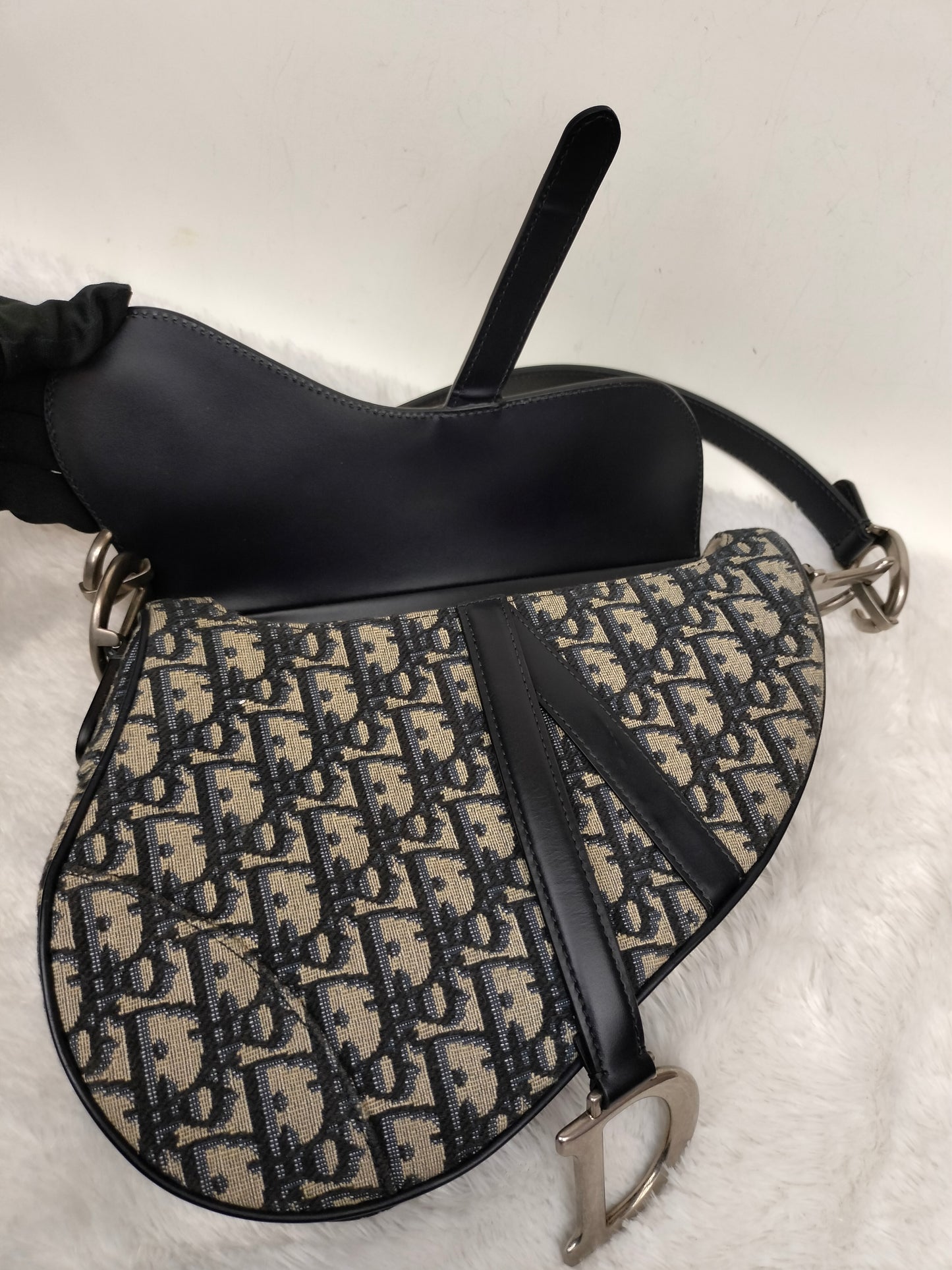 Dior Saddle Medium Jacquard Oblique Black SHW 2024