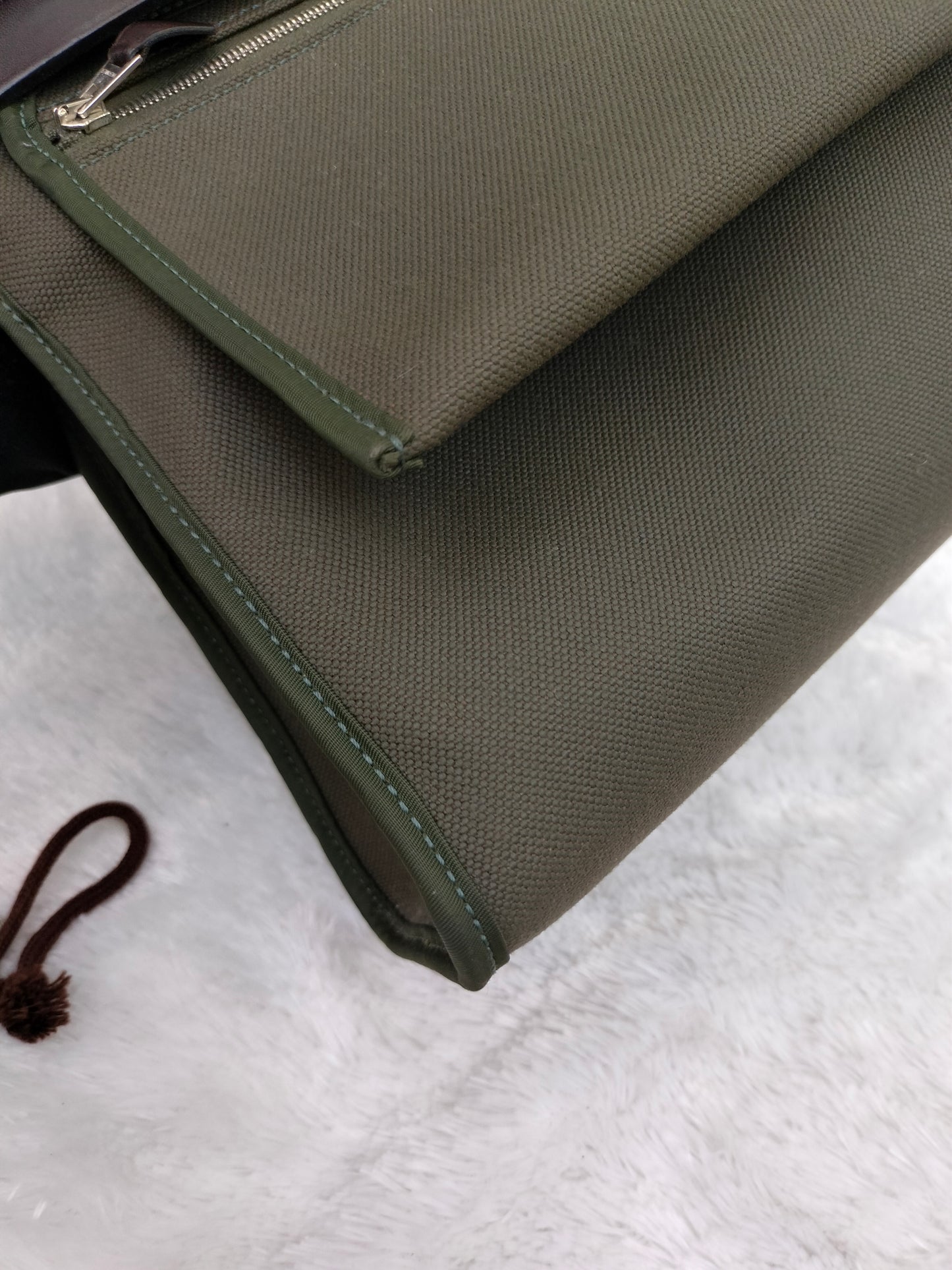HB31 Zip Toile Vert Olive PHW #T