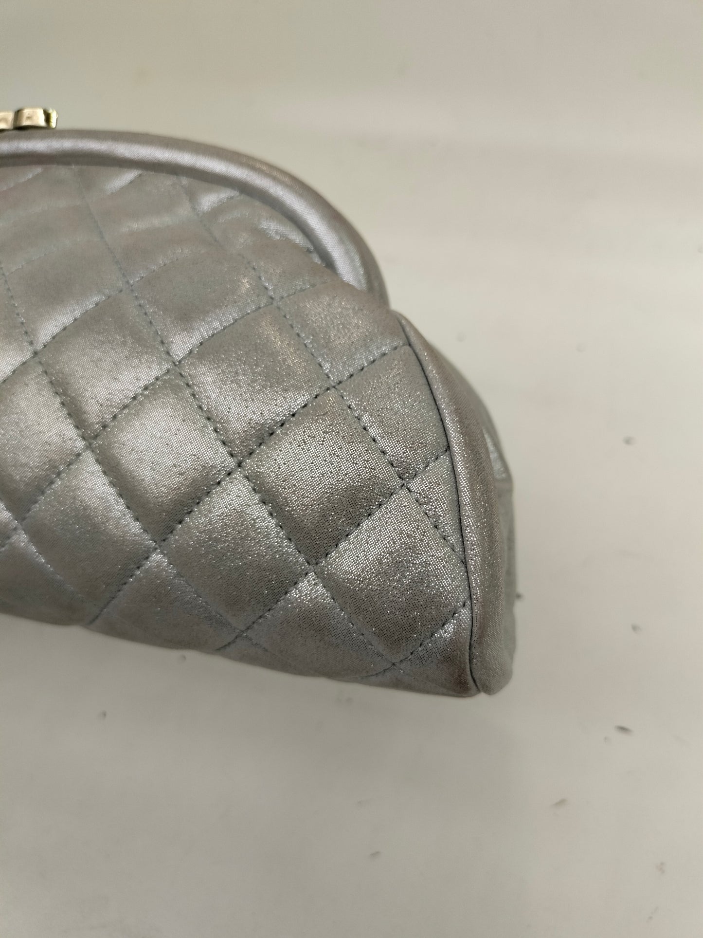 Chanel Timeless Clutch Metallic Silver GHW #15