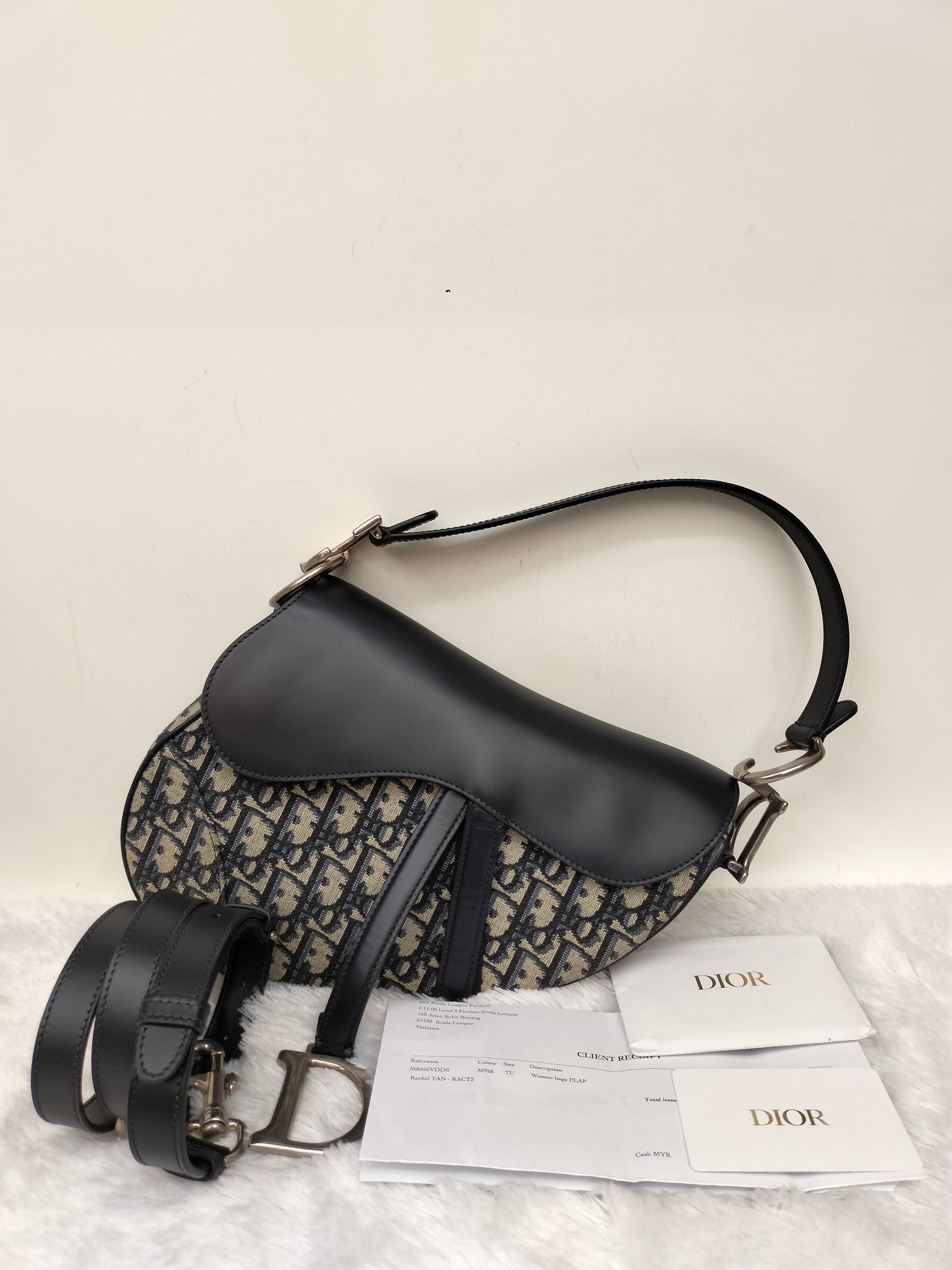 Dior Saddle Medium Jacquard Oblique Black SHW 2024