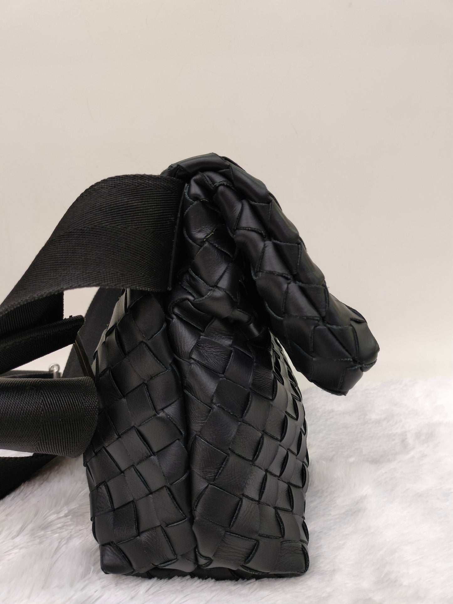 Bottega Veneta Fold Over Flap Black SHW