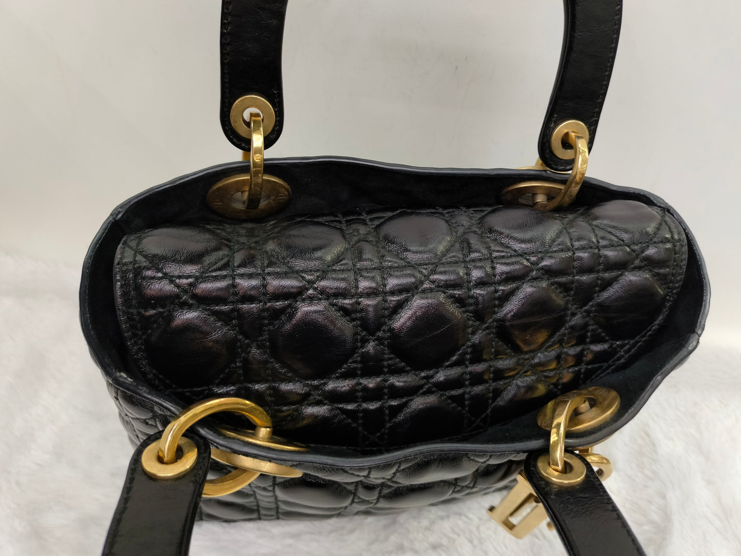 Lady Dior Medium Calfskin Cannage Black GHW 2018