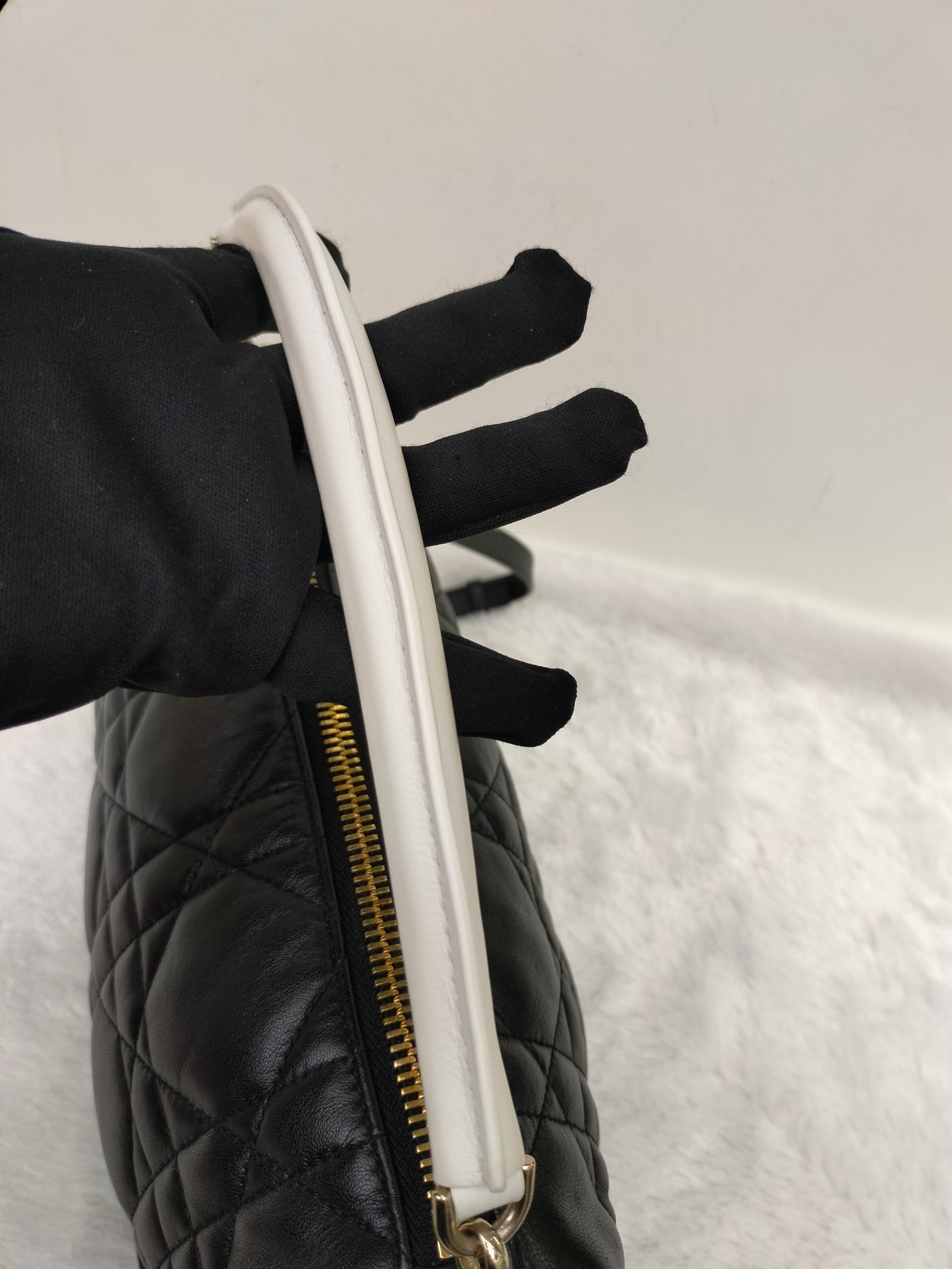 Dior Vibe Medium Cannage Lamb Black White GHW 2022