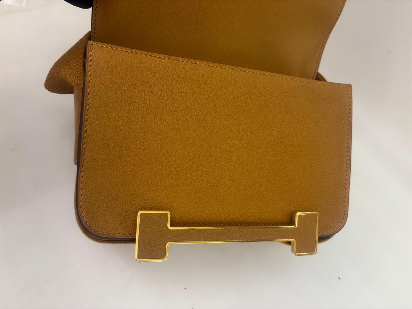 Hermes Geta Chevre Caramel GHW #B