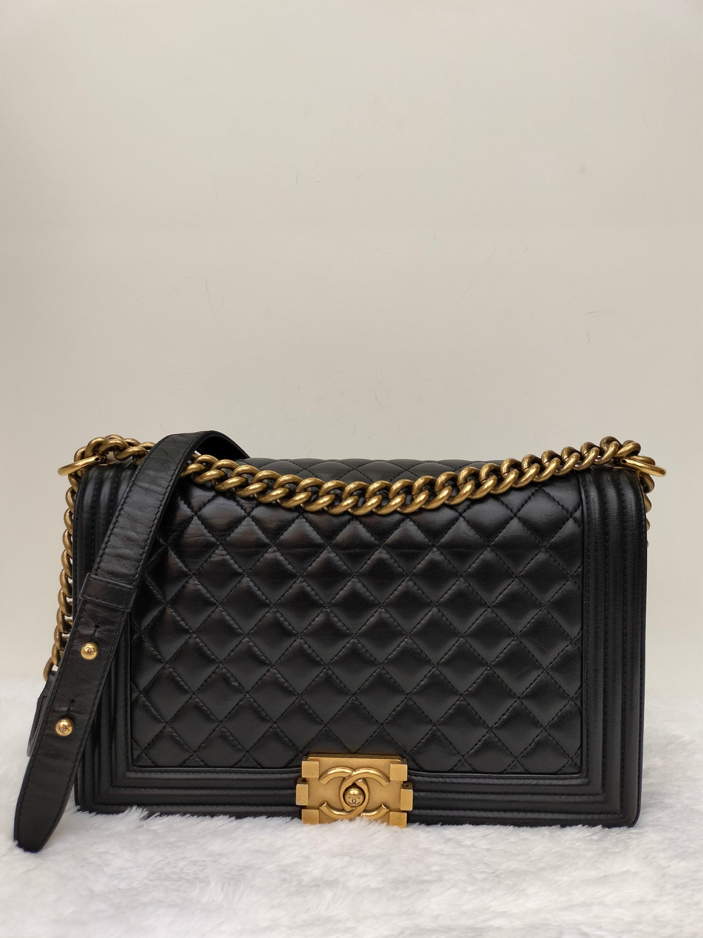 Chanel Boy 28 Calfskin Black RGHW #19
