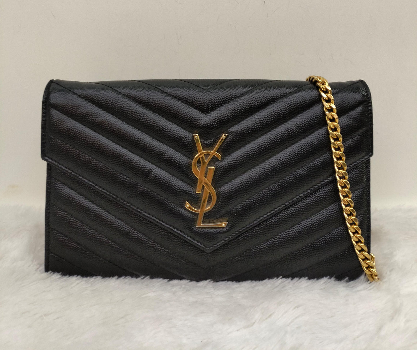 YsL WOC Chevron Grained Black GHW