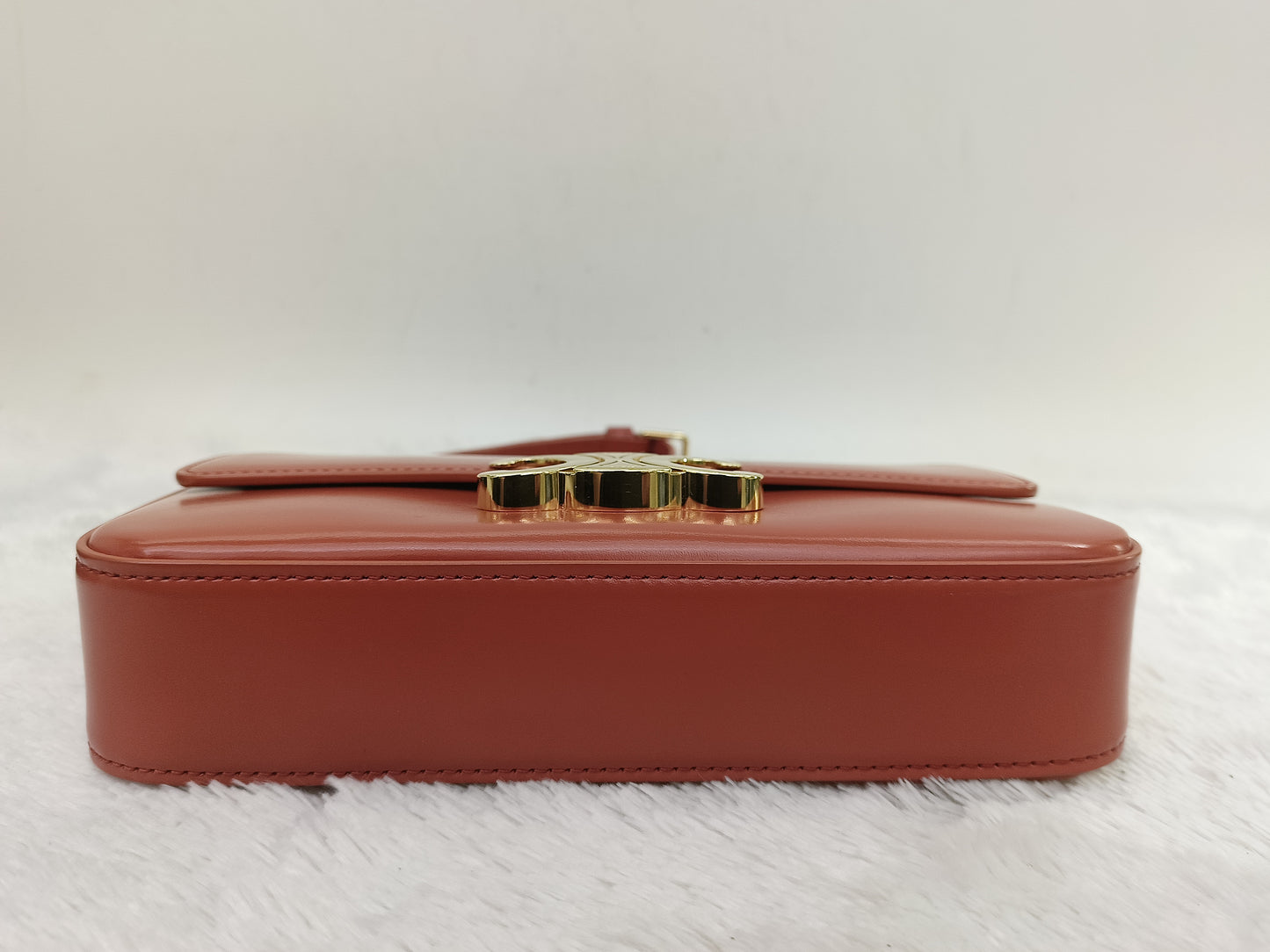 Celine Triomphe East West Calfskin Cornelian GHW 2022
