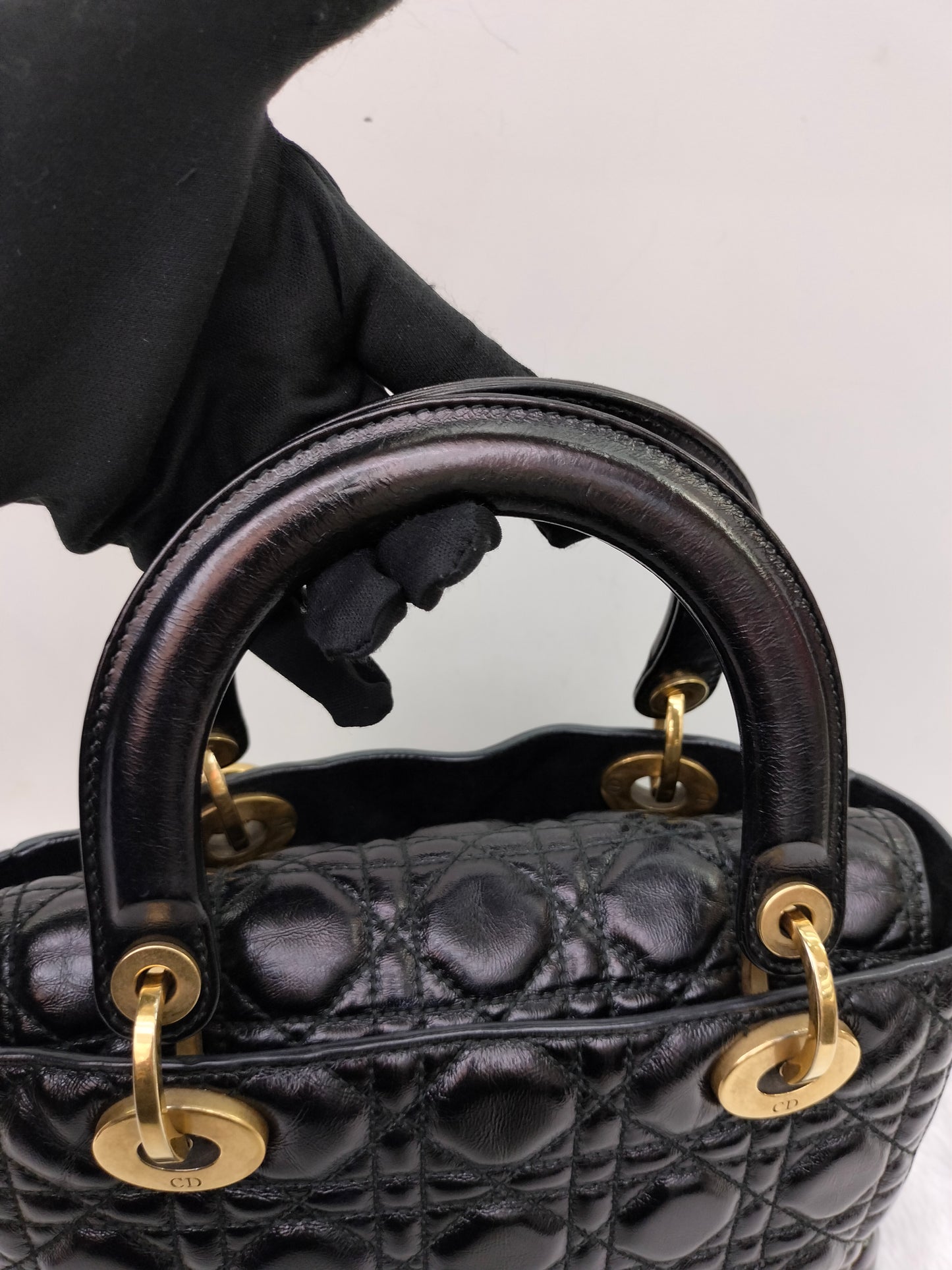 Lady Dior Medium Calfskin Cannage Black GHW 2018