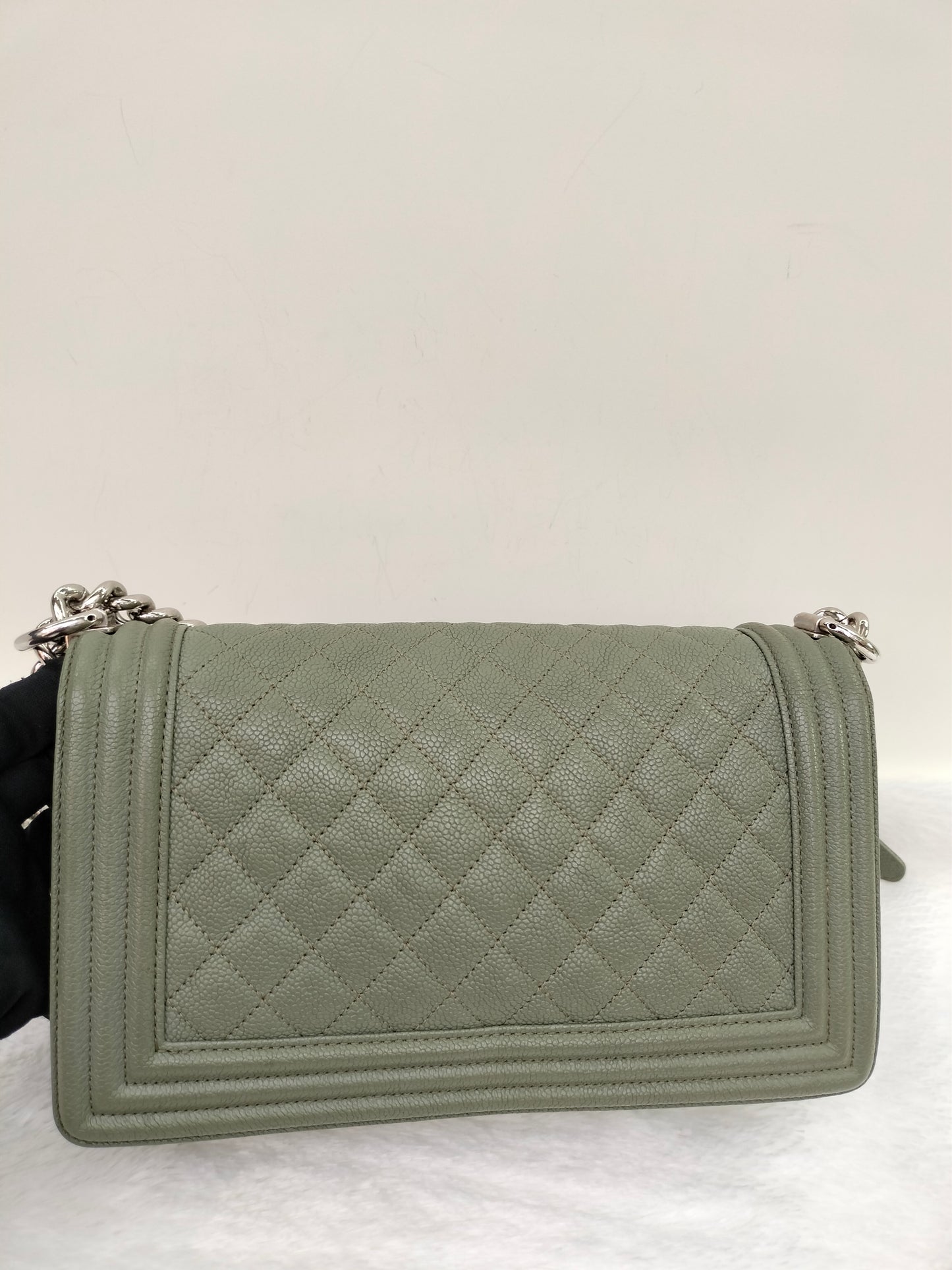 Chanel Boy 25 Caviar Green SHW #25