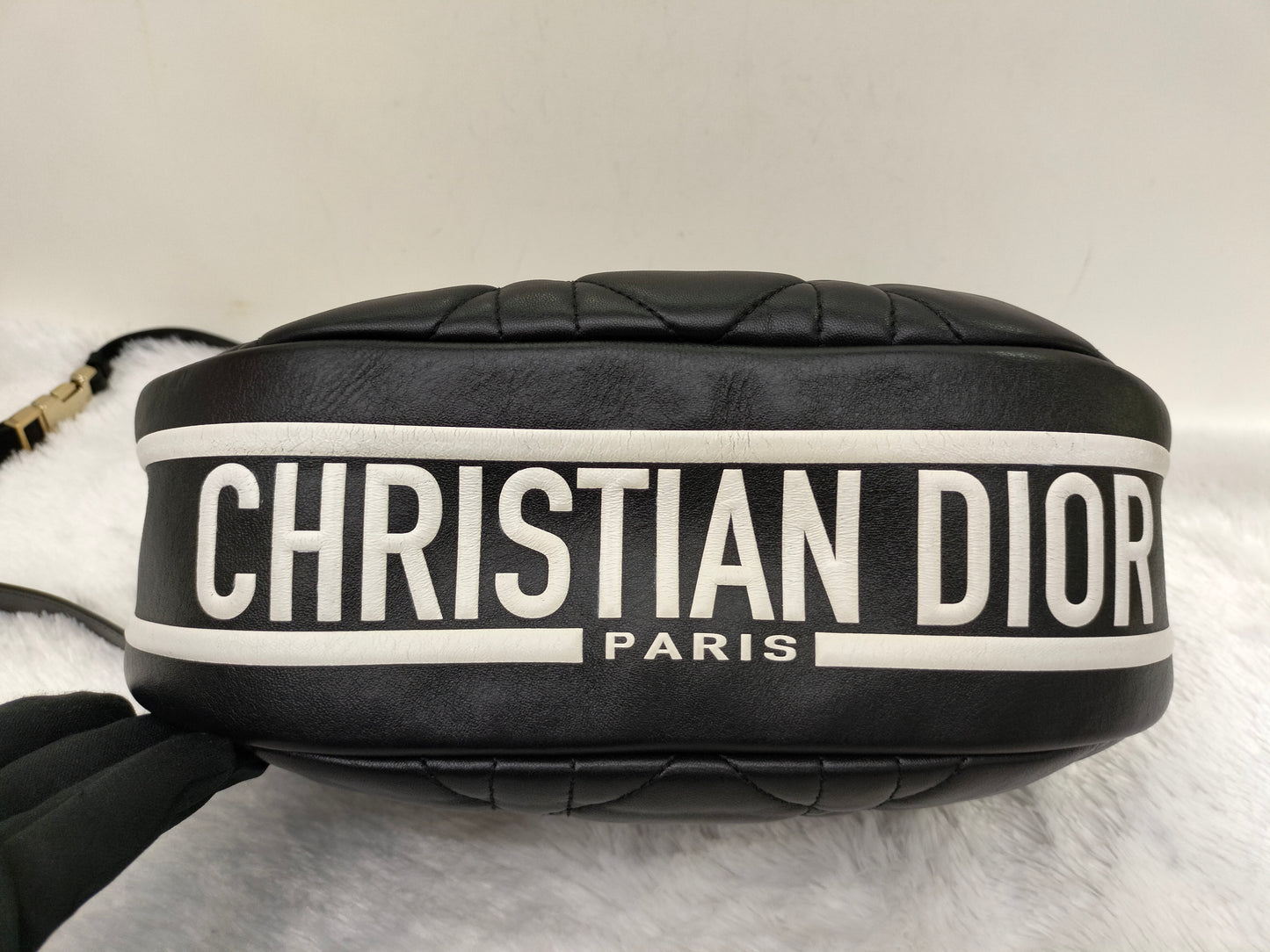 Dior Vibe Medium Cannage Lamb Black White GHW 2022