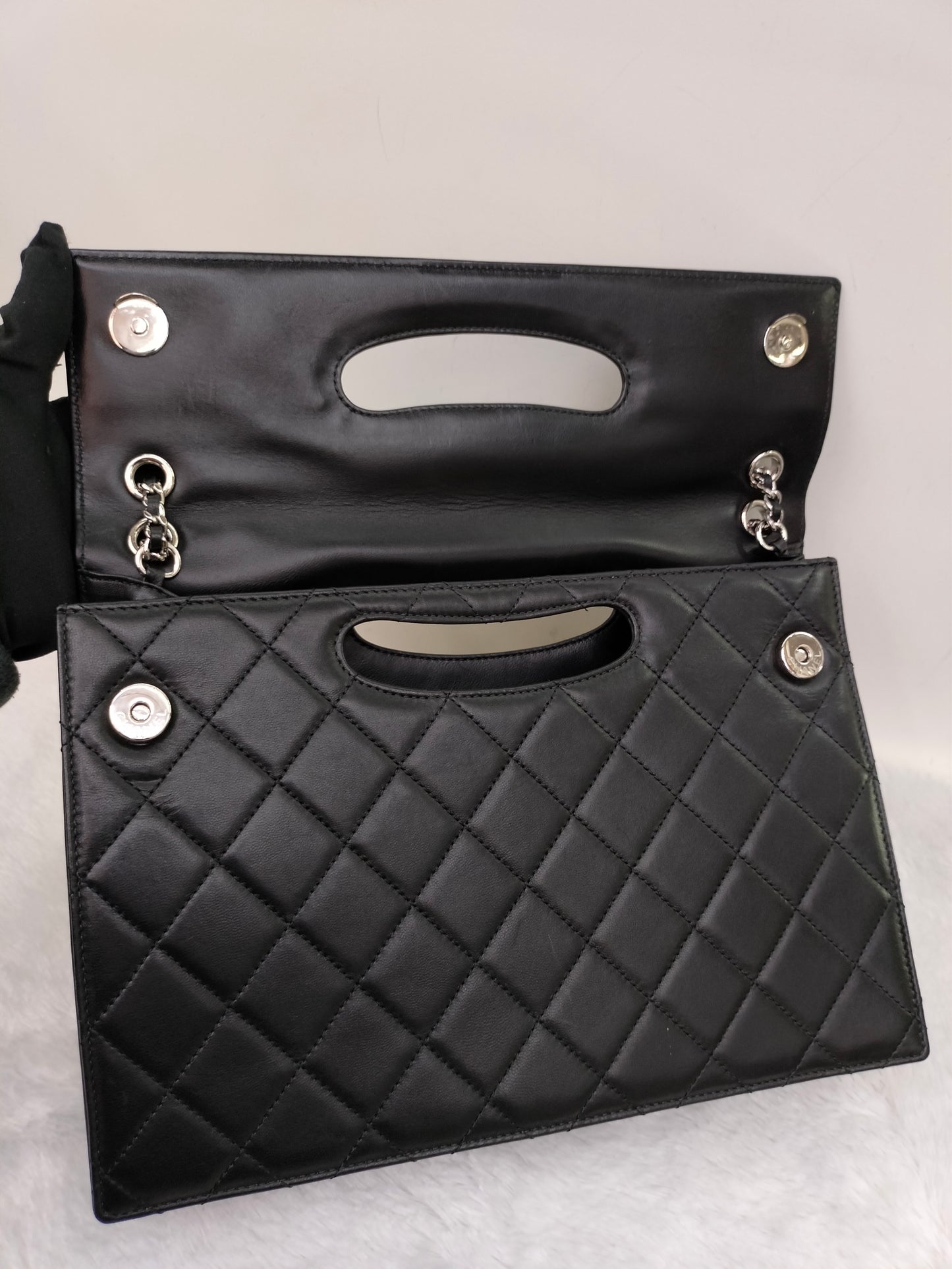 Chanel Timeless Foldover Lamb Black SHW #19