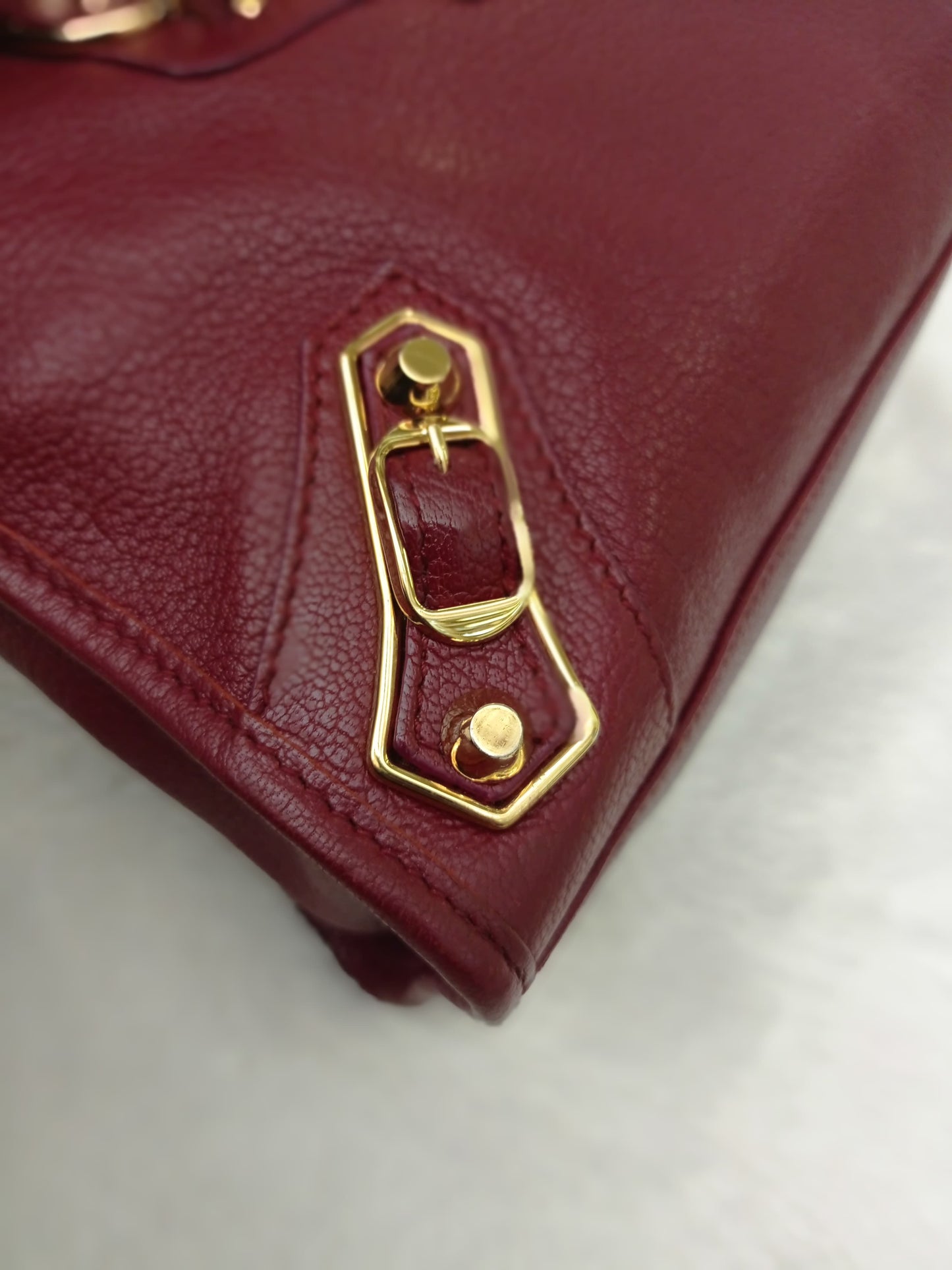 Balenciaga Small City Edge Burgundy GHW 2017