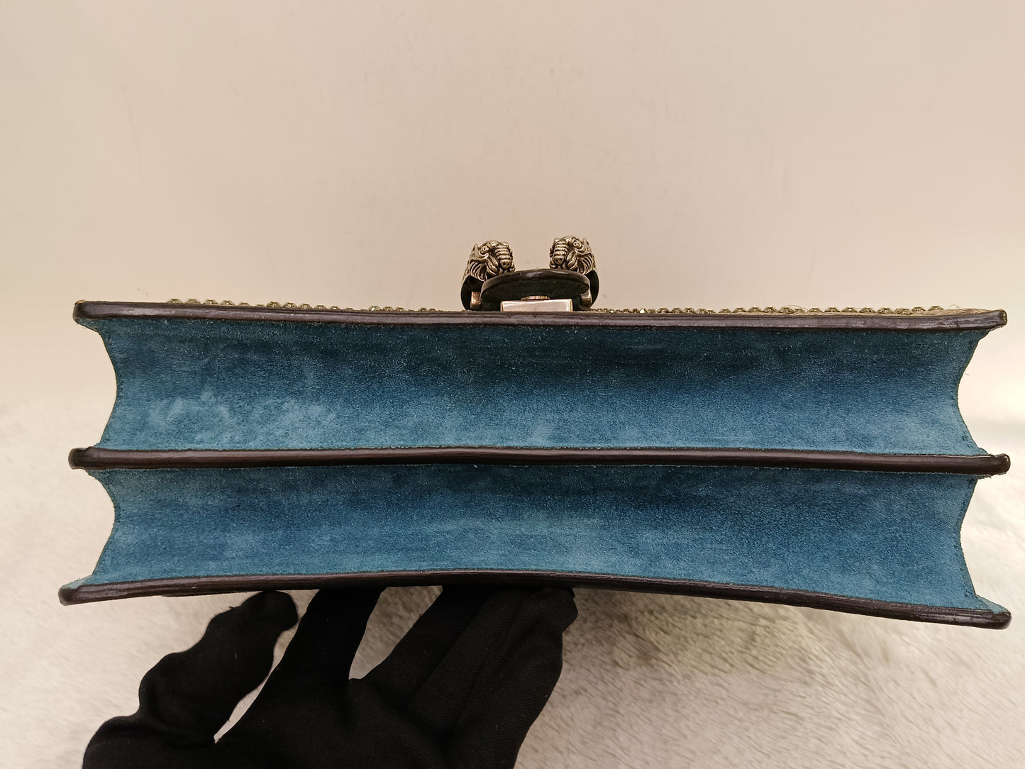 Gucci Dionysus Medium Embriodered Angry Cat Light Blue RHW
