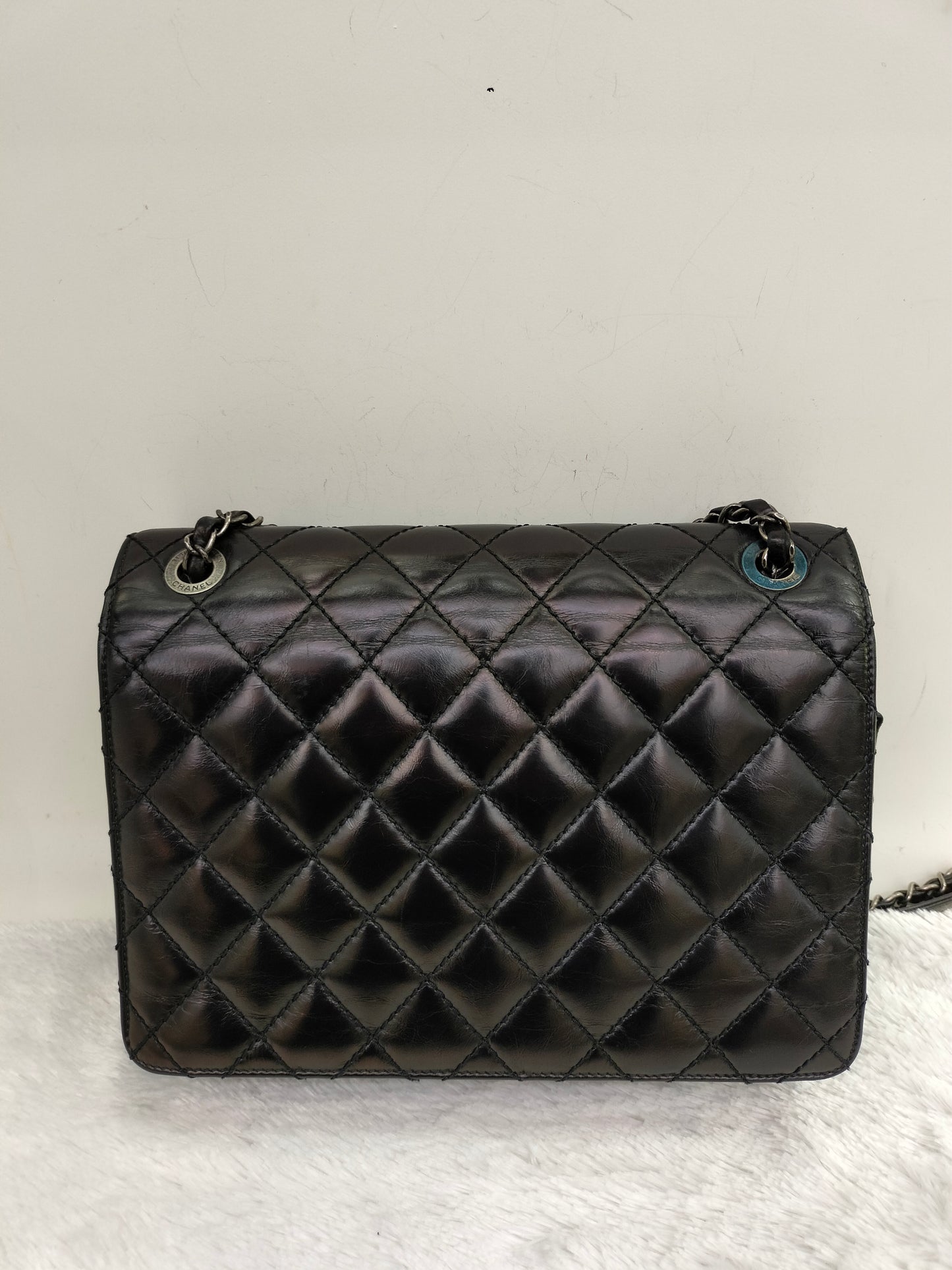 Chanel Day Trip Flap Calfskin Black RHW #22