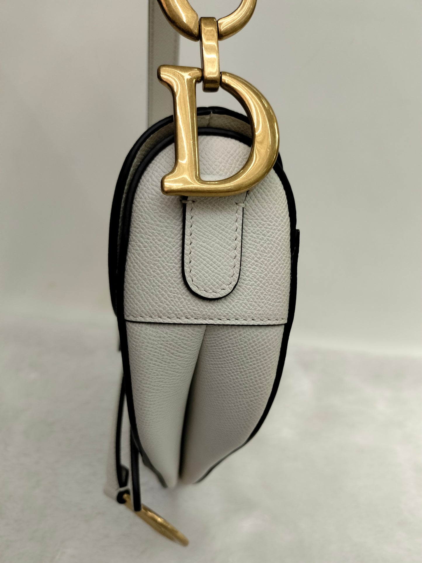 Dior Saddle Medium Grained White GHW 2020