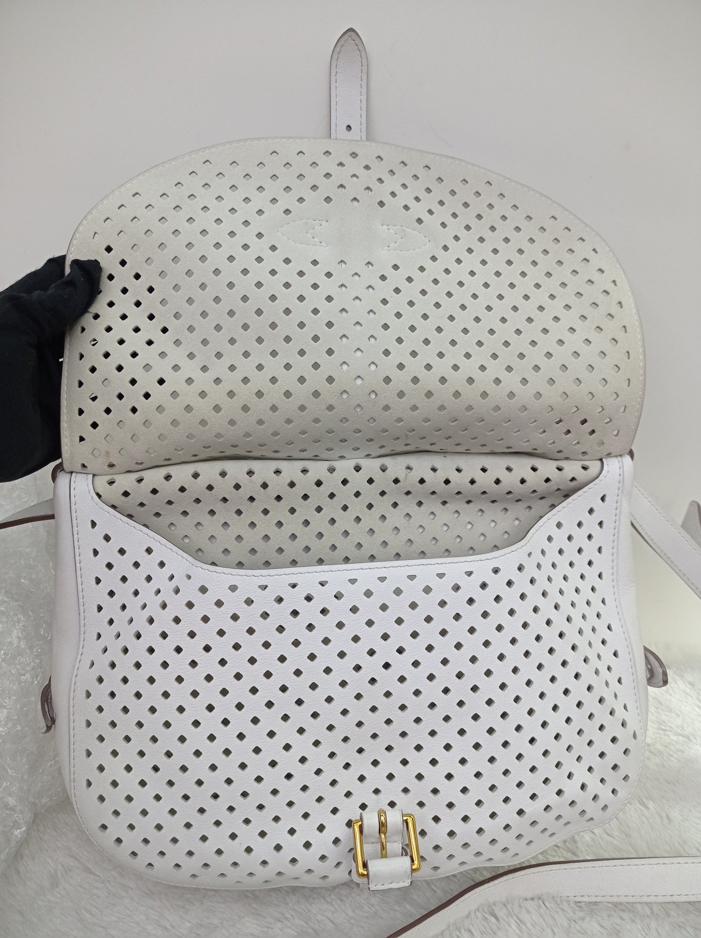 LV Saumur Perforated Limited Edition White Flore
