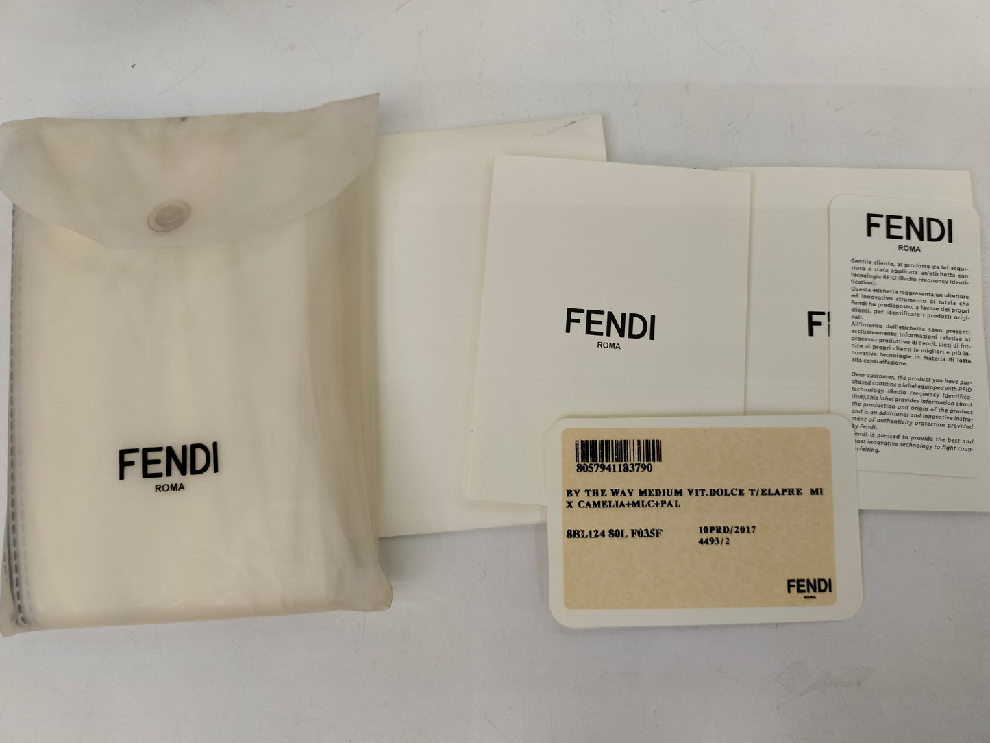 Fendi BTW Medium Off White Handle Python SHW 2017