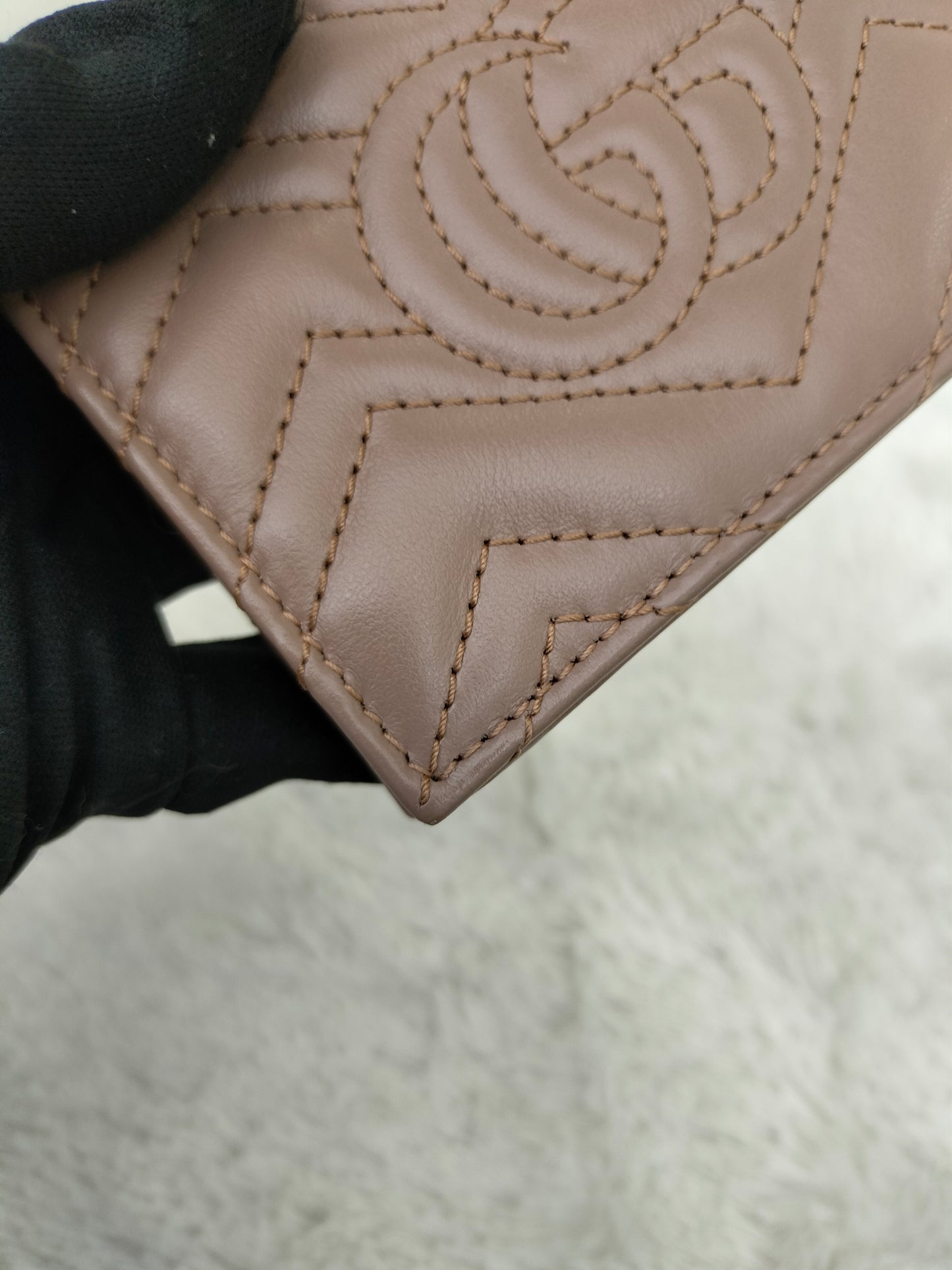 Gucci Card Case Wallet Marmont Dusty Pink GHW