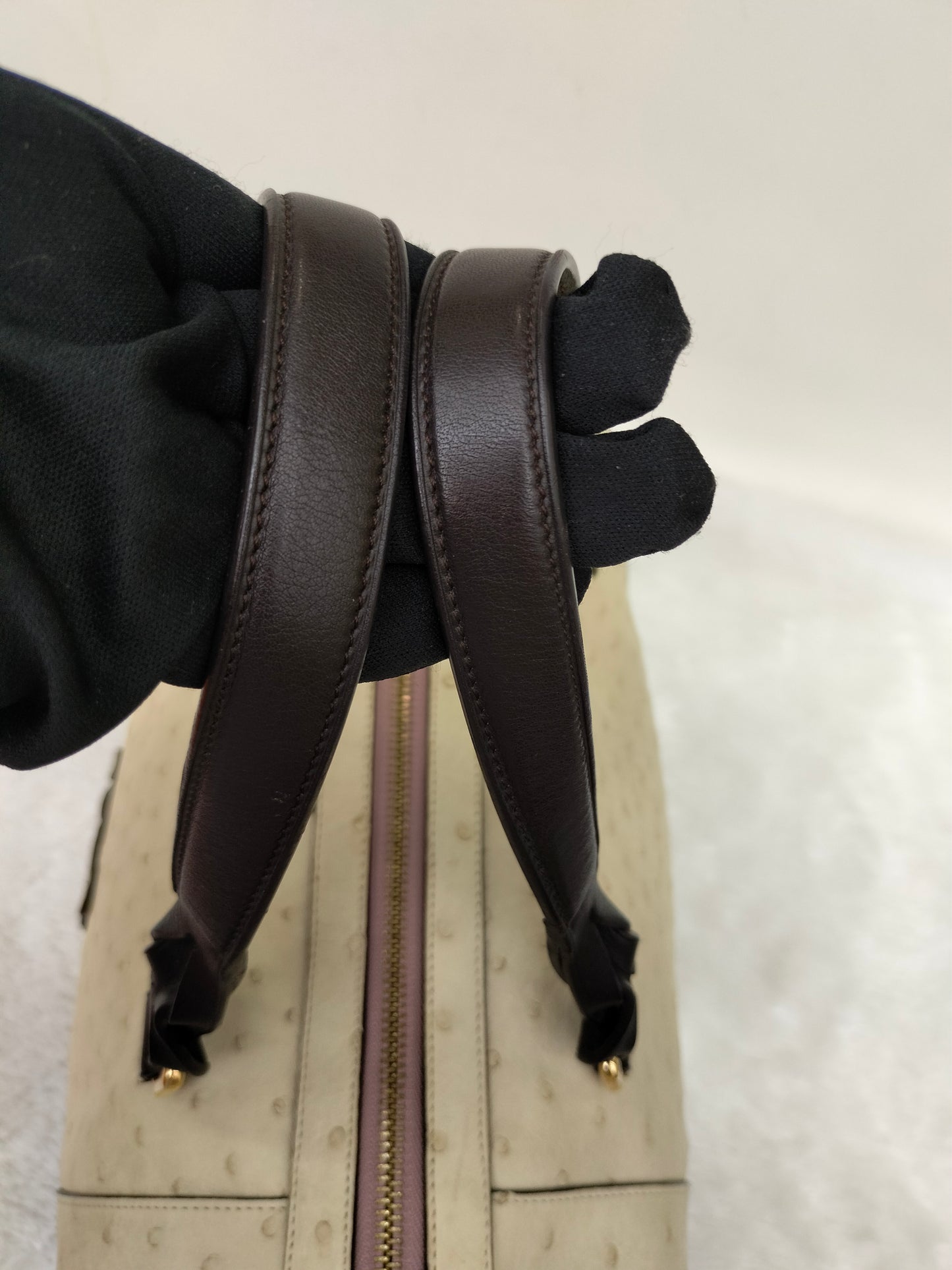 Loewe Fusta Ostrich Anagram Beige Brown GHW 2011