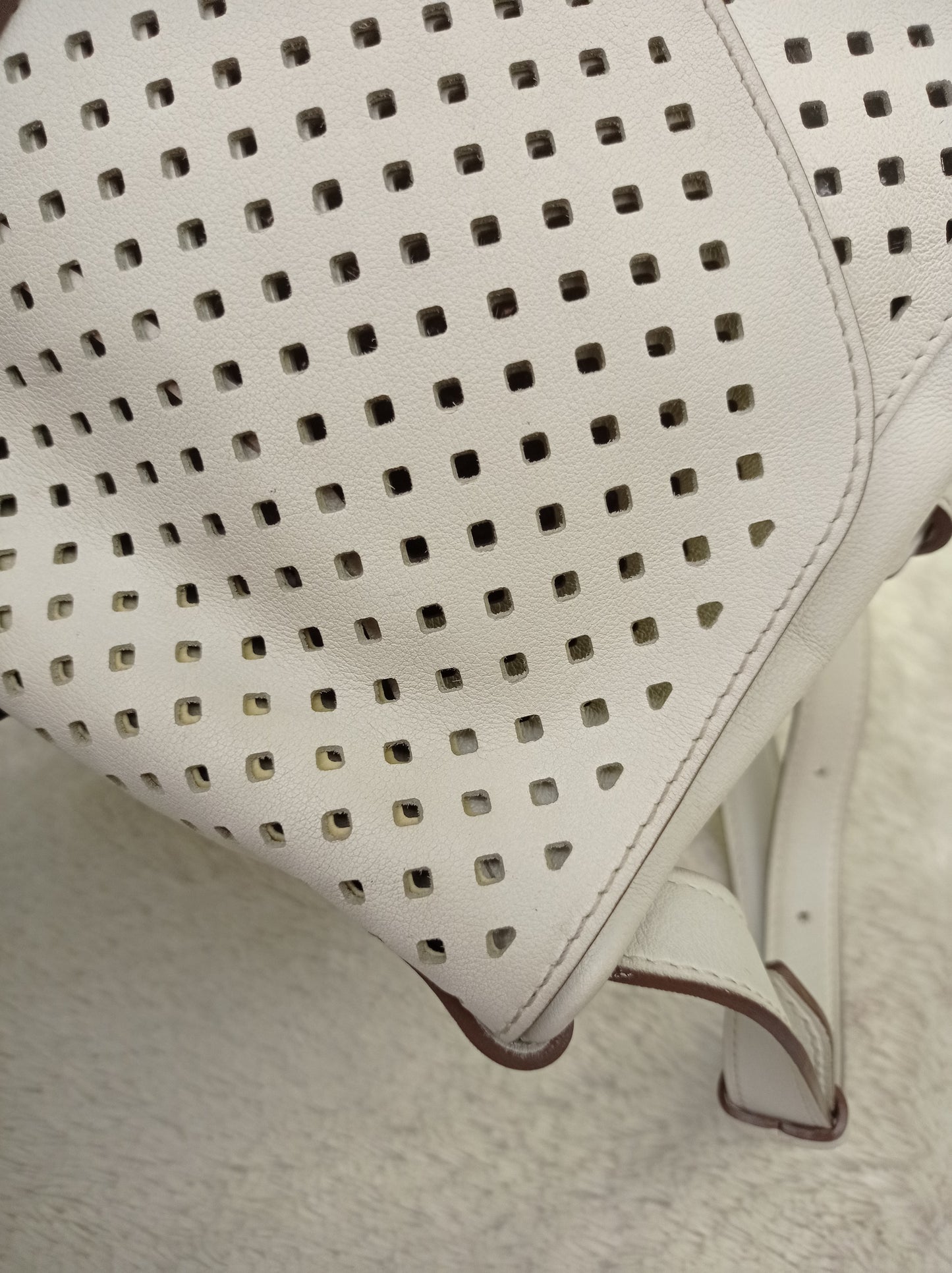 LV Saumur Perforated Limited Edition White Flore