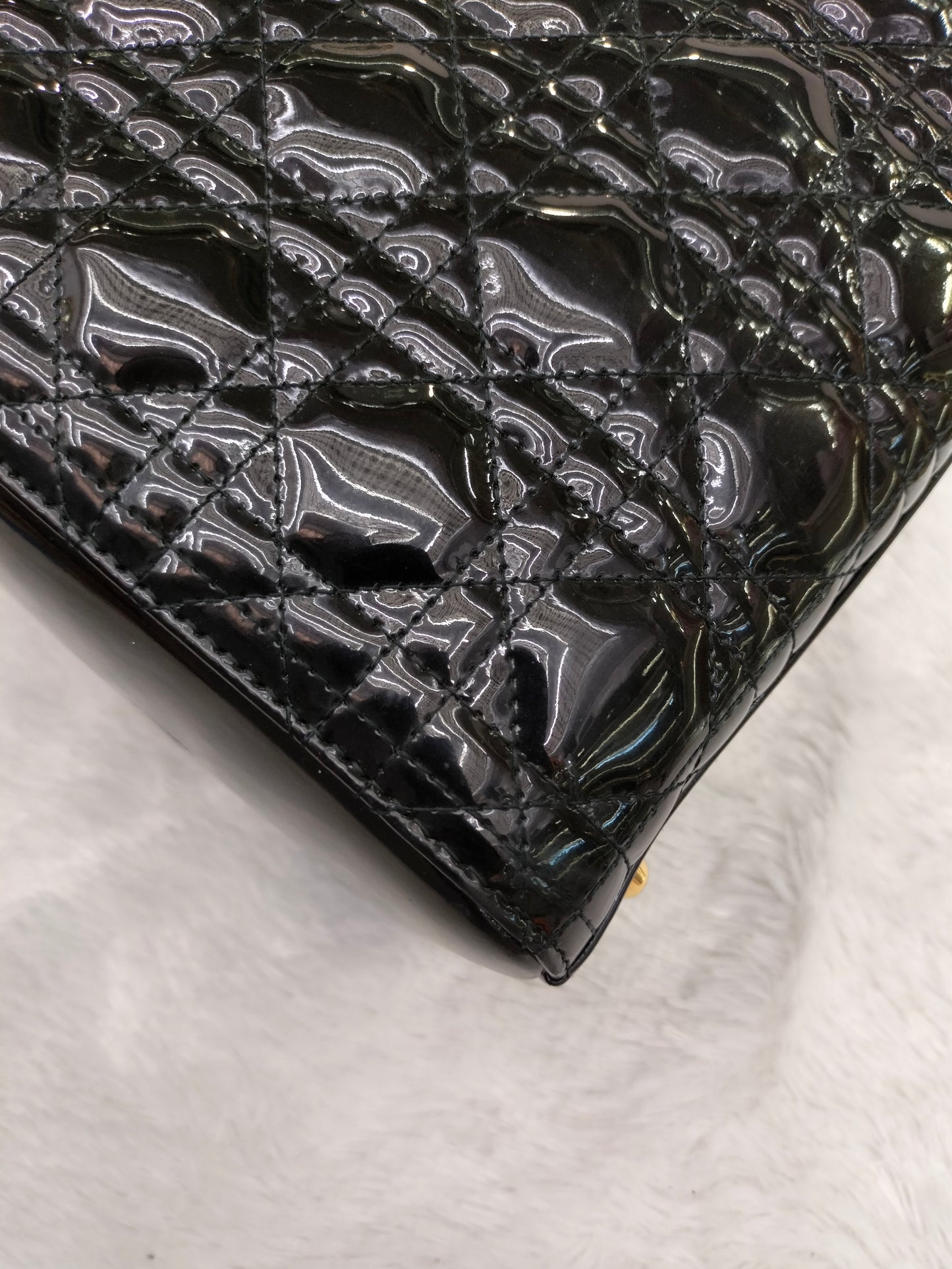 Lady Dior Large Patent Black GHW 2015