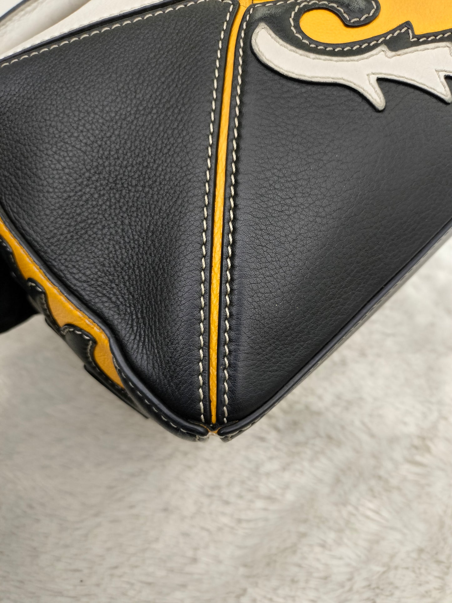 Loewe Puzzle Small Cowboy Black Yellow White SHW 2019