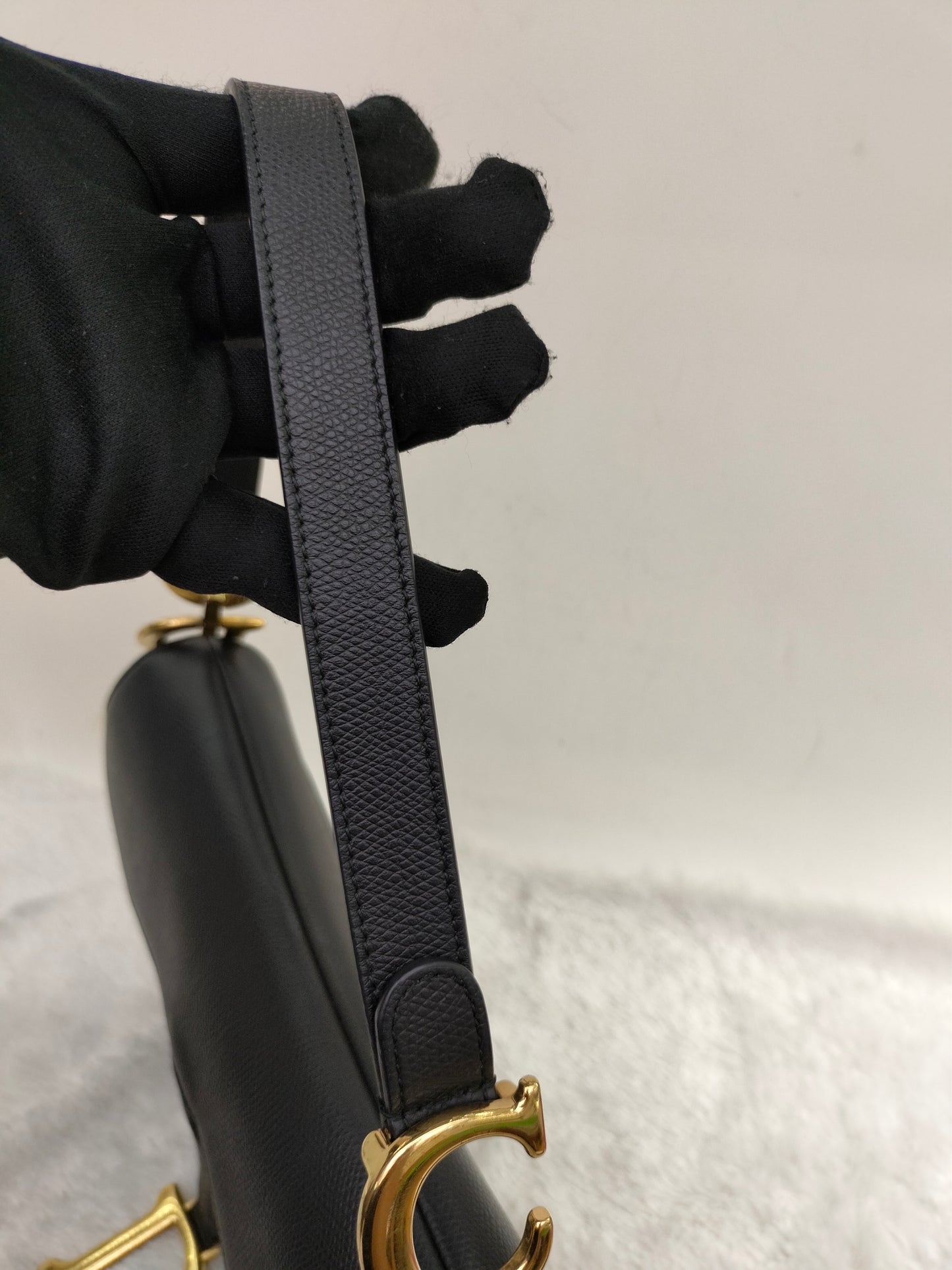 Dior Saddle Medium Grained Black GHW 2018
