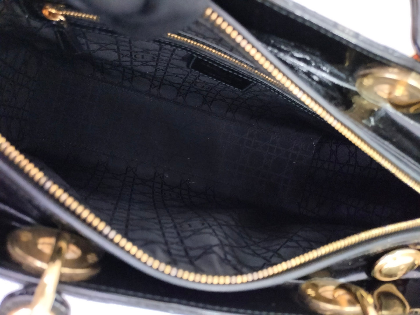 Lady Dior Large Patent Black GHW 2015