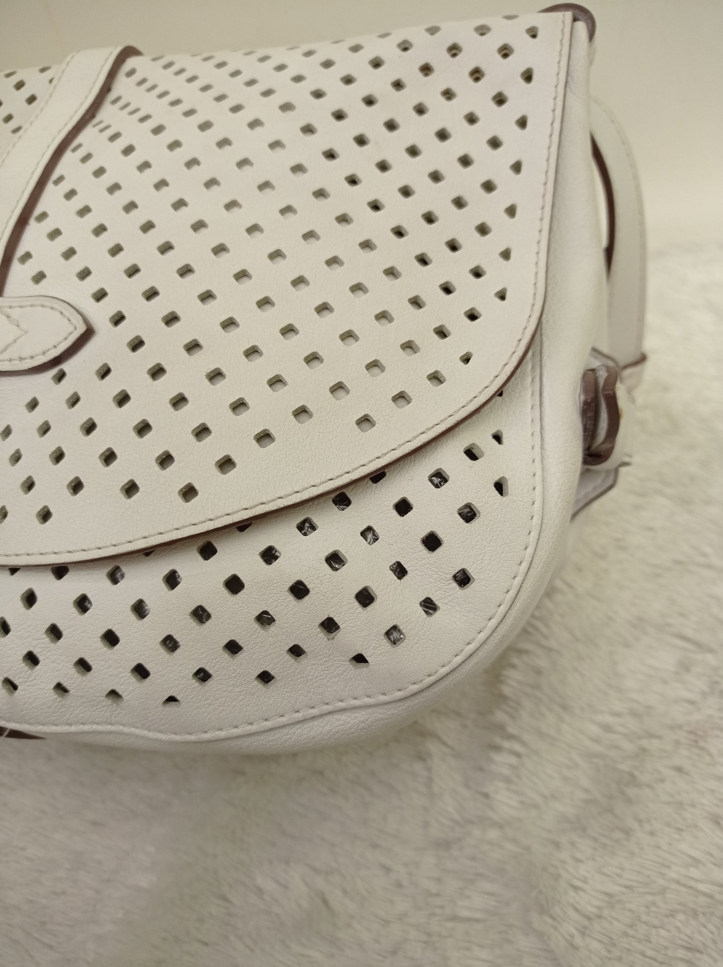 LV Saumur Perforated Limited Edition White Flore