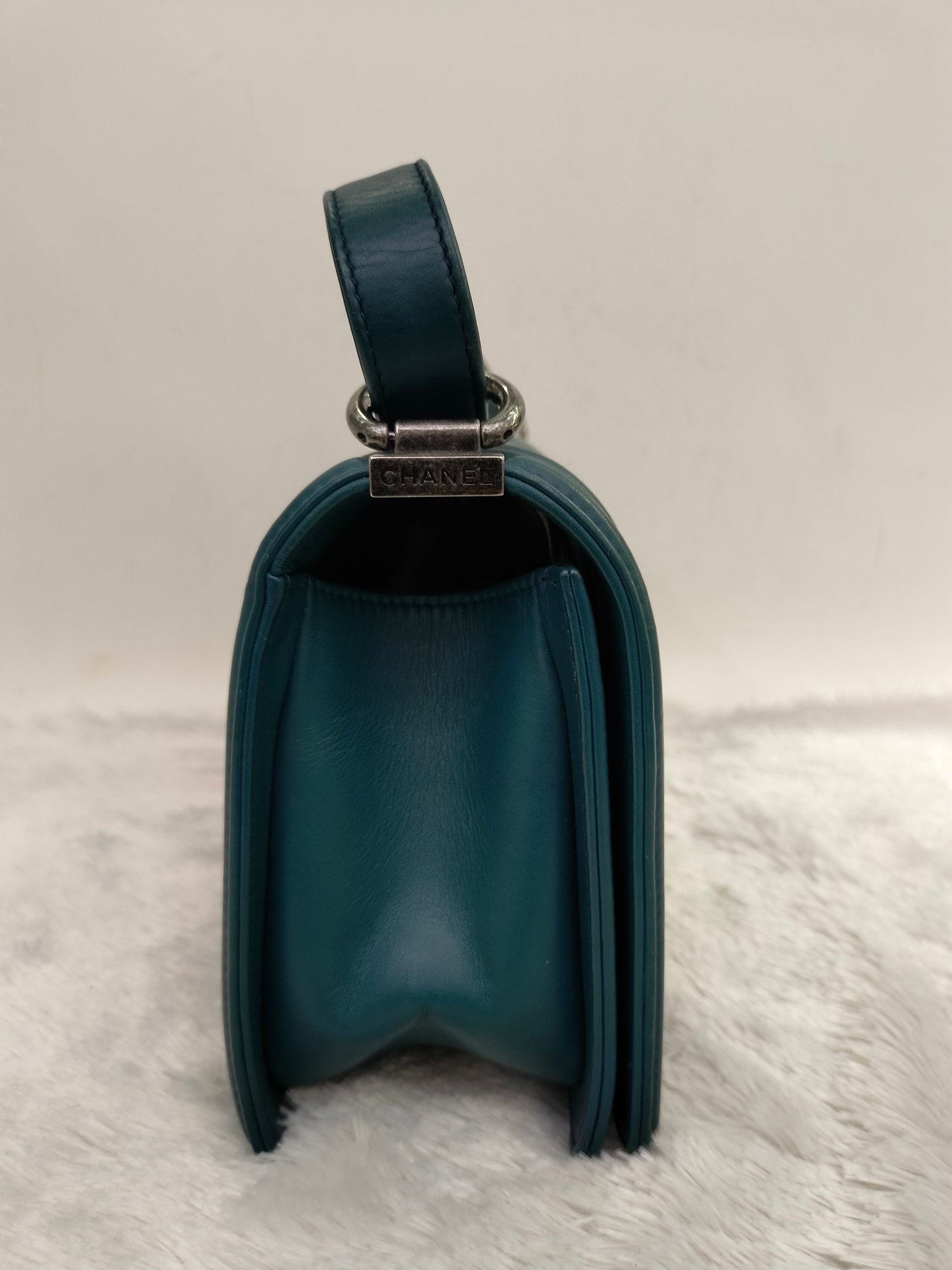 Chanel Boy 25 Lamb Turquoise RHW #19