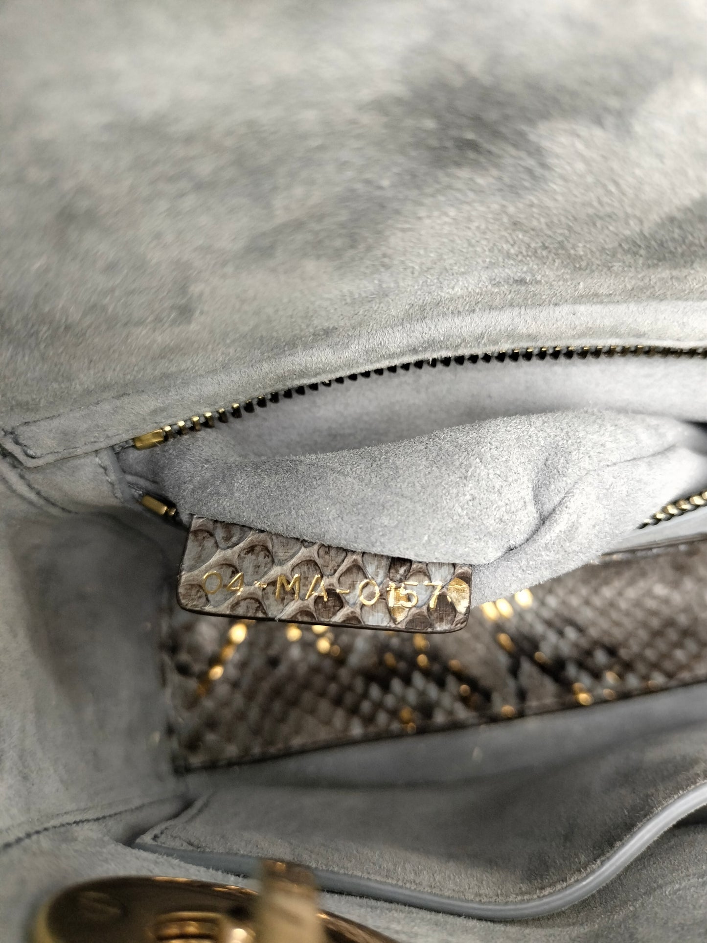 Lady Dior Mini Cannage Supple Python Gray Gold GHW 2017