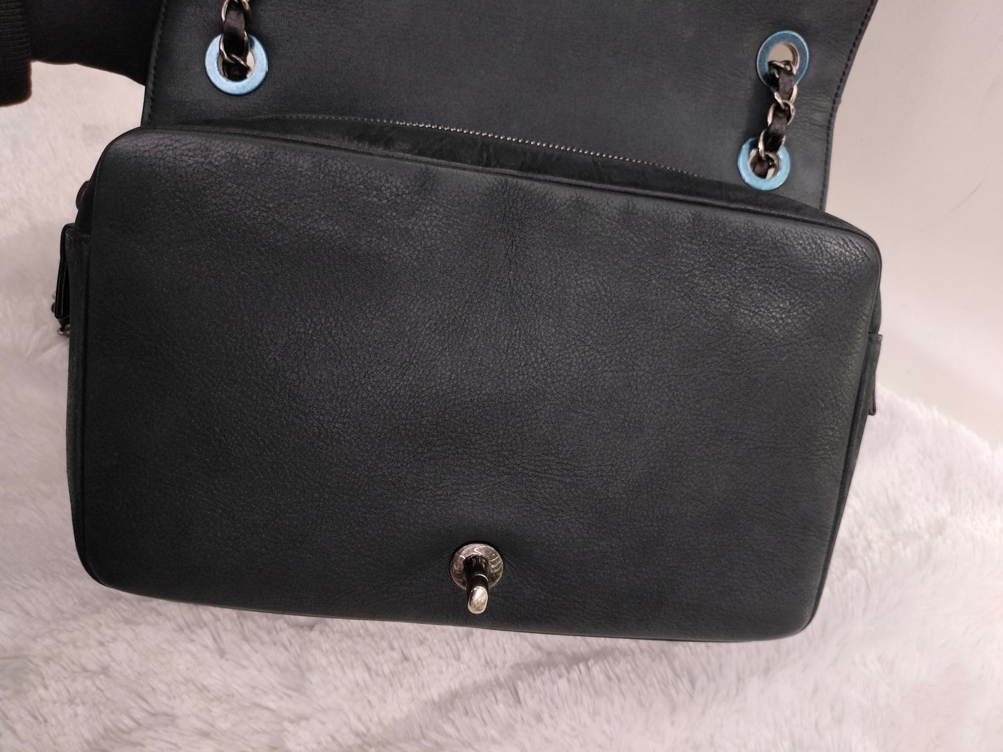 Chanel Day Trip Flap Calfskin Black RHW #22