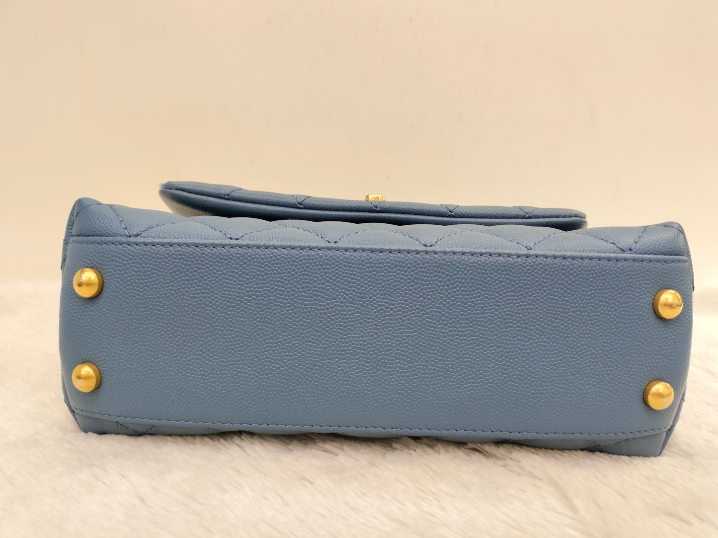 Chanel Coco Handle Small Caviar Blue GHW #25